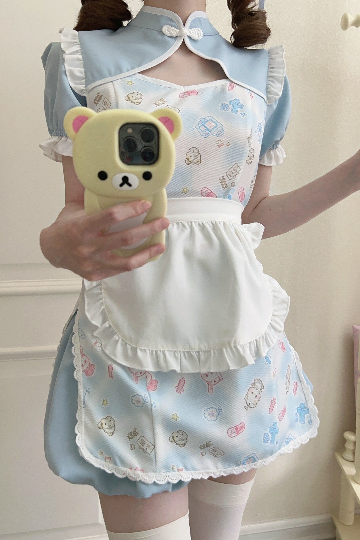 Sugar_Girl_Cute_Pet_Print_Cheongsam_Apron_Set_With_Ruffle_Bloomers_Women's_Short_Sleeve_Op_795861237214_MISSTT