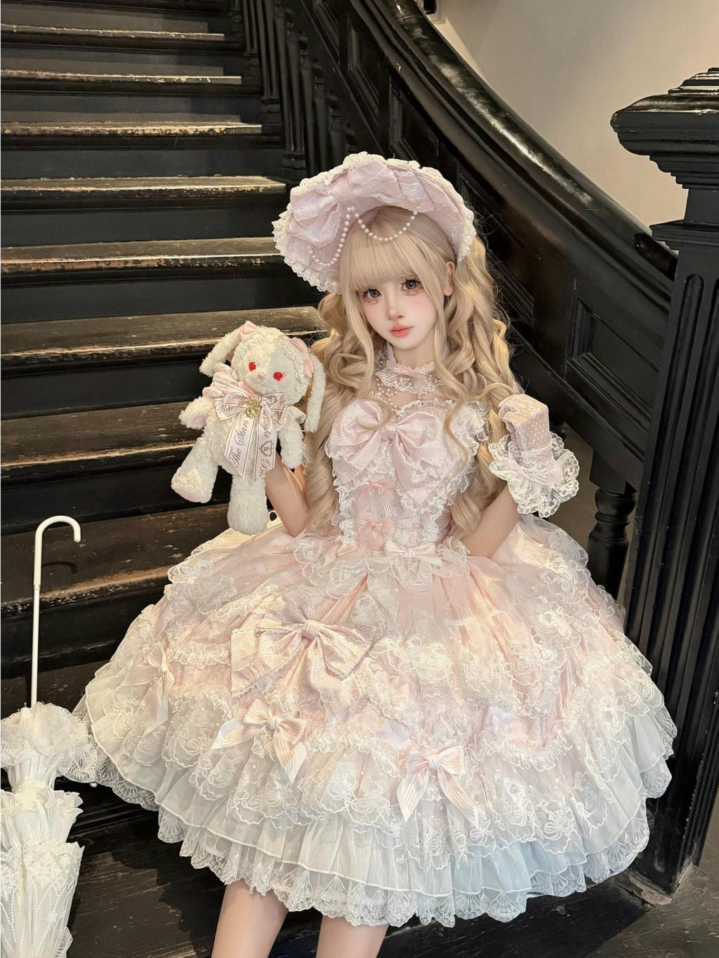 Sugar Girl Floral Strappy Back Bow Straight Neck Princess Women's Jsk / Jumper Skirts