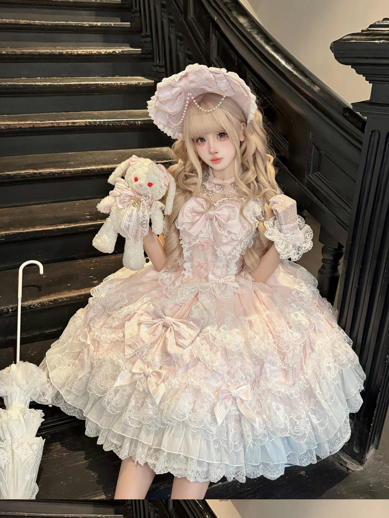 Sugar Girl Floral Strappy Back Bow Straight Neck Princess Women's Jsk / Jumper Skirts