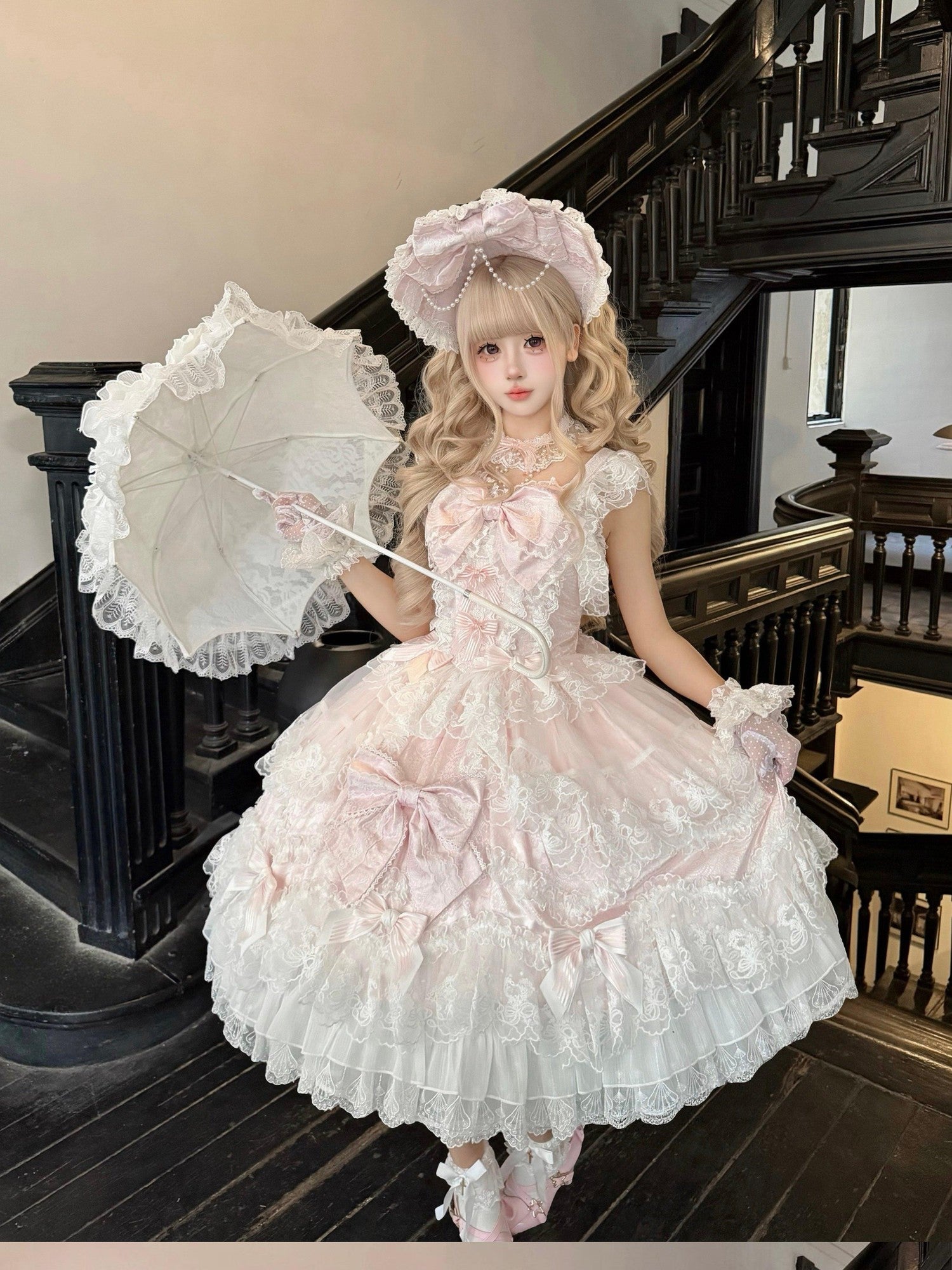 Sugar Girl Floral Strappy Back Bow Straight Neck Princess Women's Jsk / Jumper Skirts