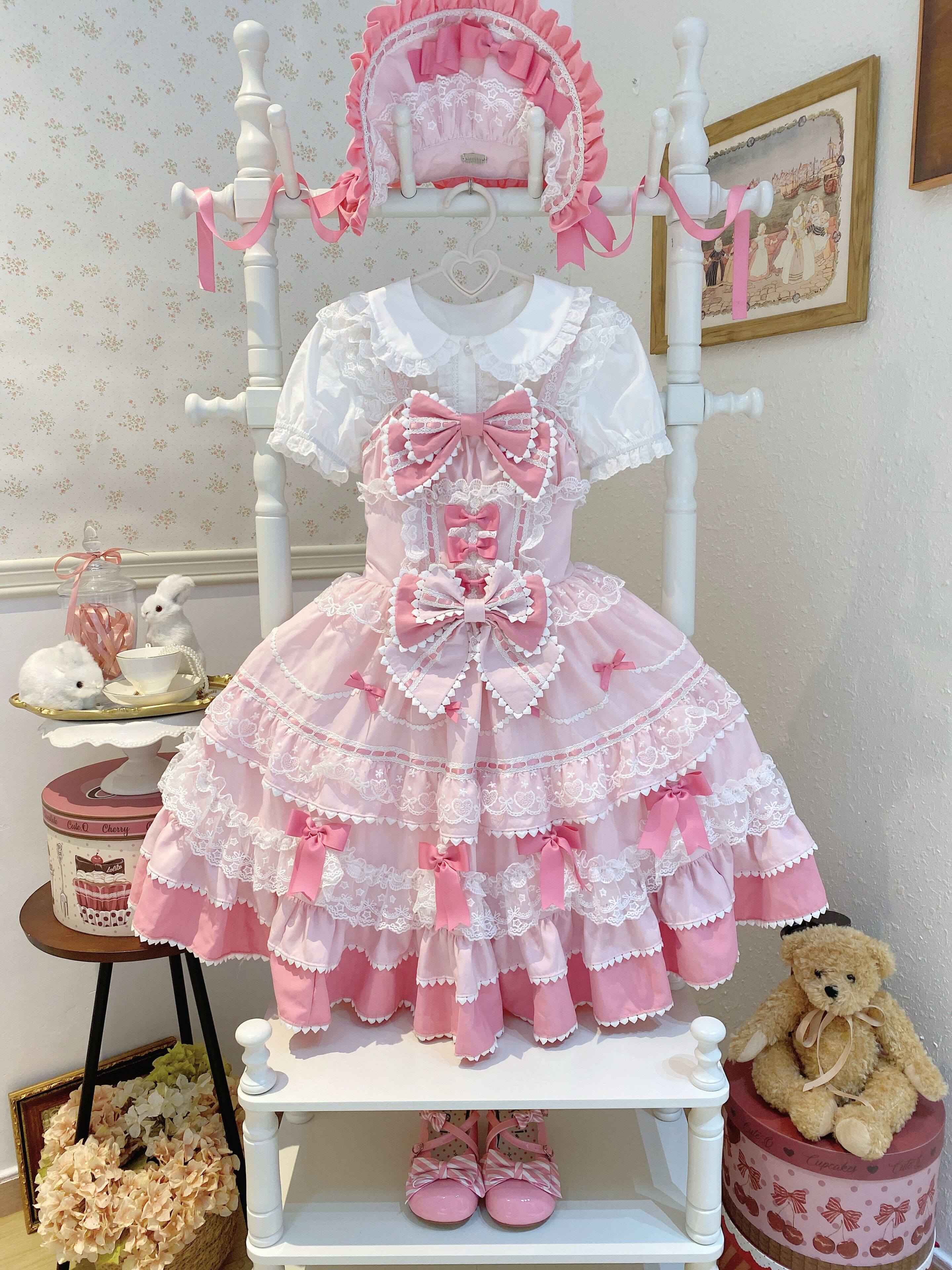 Sugar_Girl_Fondant_Cake_Print_Back_Bow_Lolita_A_Line_Strap_Women's_Jsk_/_Jumper_Skirts_899296568272_MISSTT