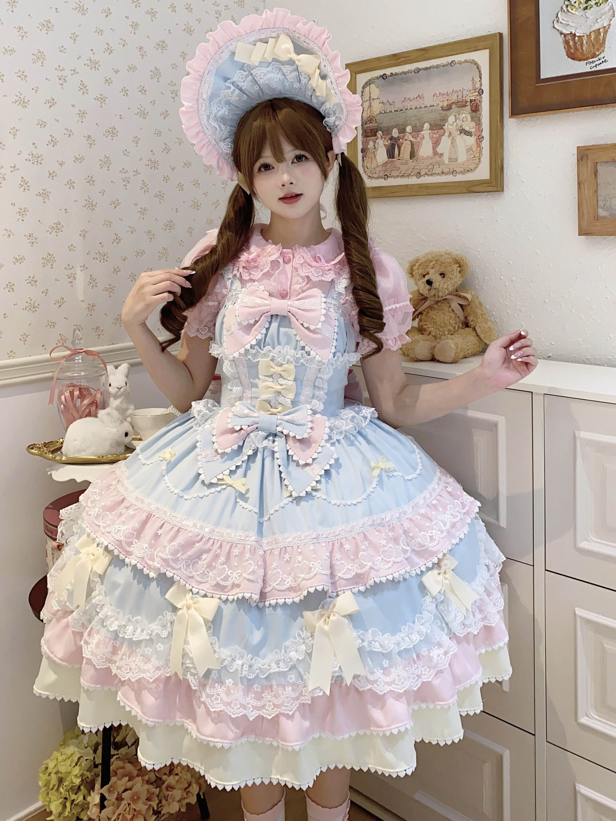 Sugar_Girl_Fondant_Cake_Print_Back_Bow_Strappy_Lolita_Women's_Jsk_/_Jumper_Skirts_971604260276_MISSTT