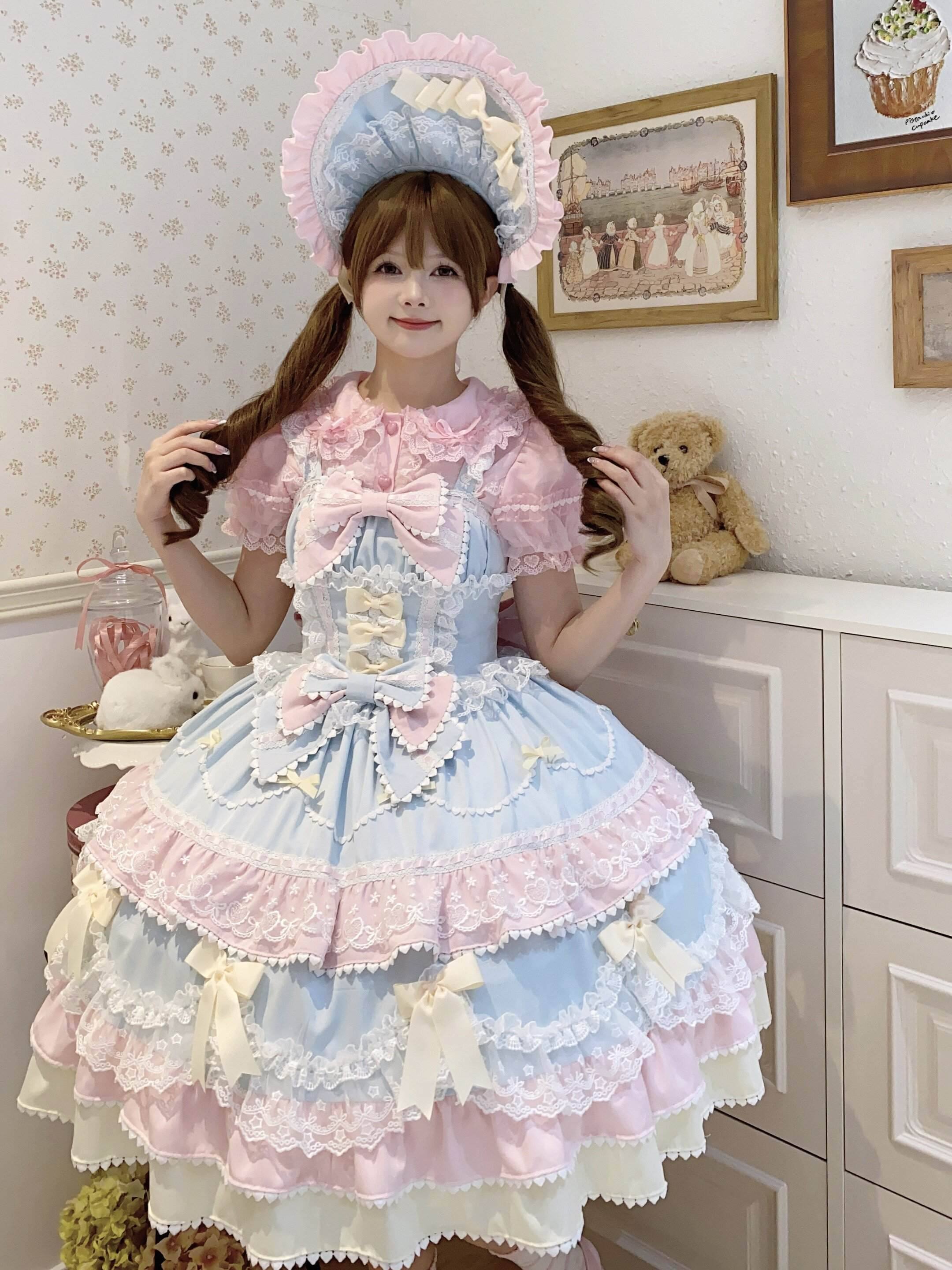 Sugar_Girl_Fondant_Cake_Print_Back_Bow_Strappy_Lolita_Women's_Jsk_/_Jumper_Skirts_971604260276_MISSTT