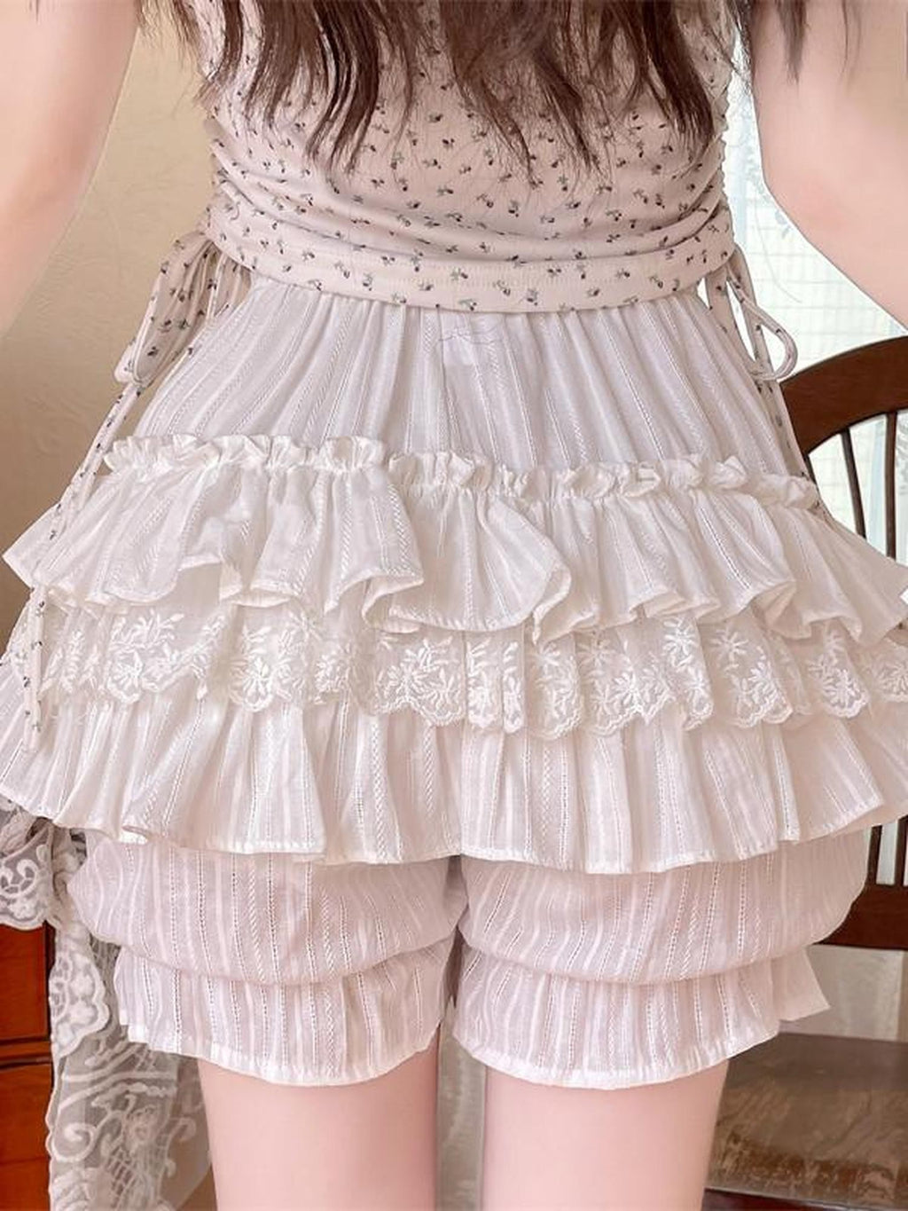 Sugar Girl Japanese Lolita Jacquard Lantern High Waist Women's Cotton Short Bloomers