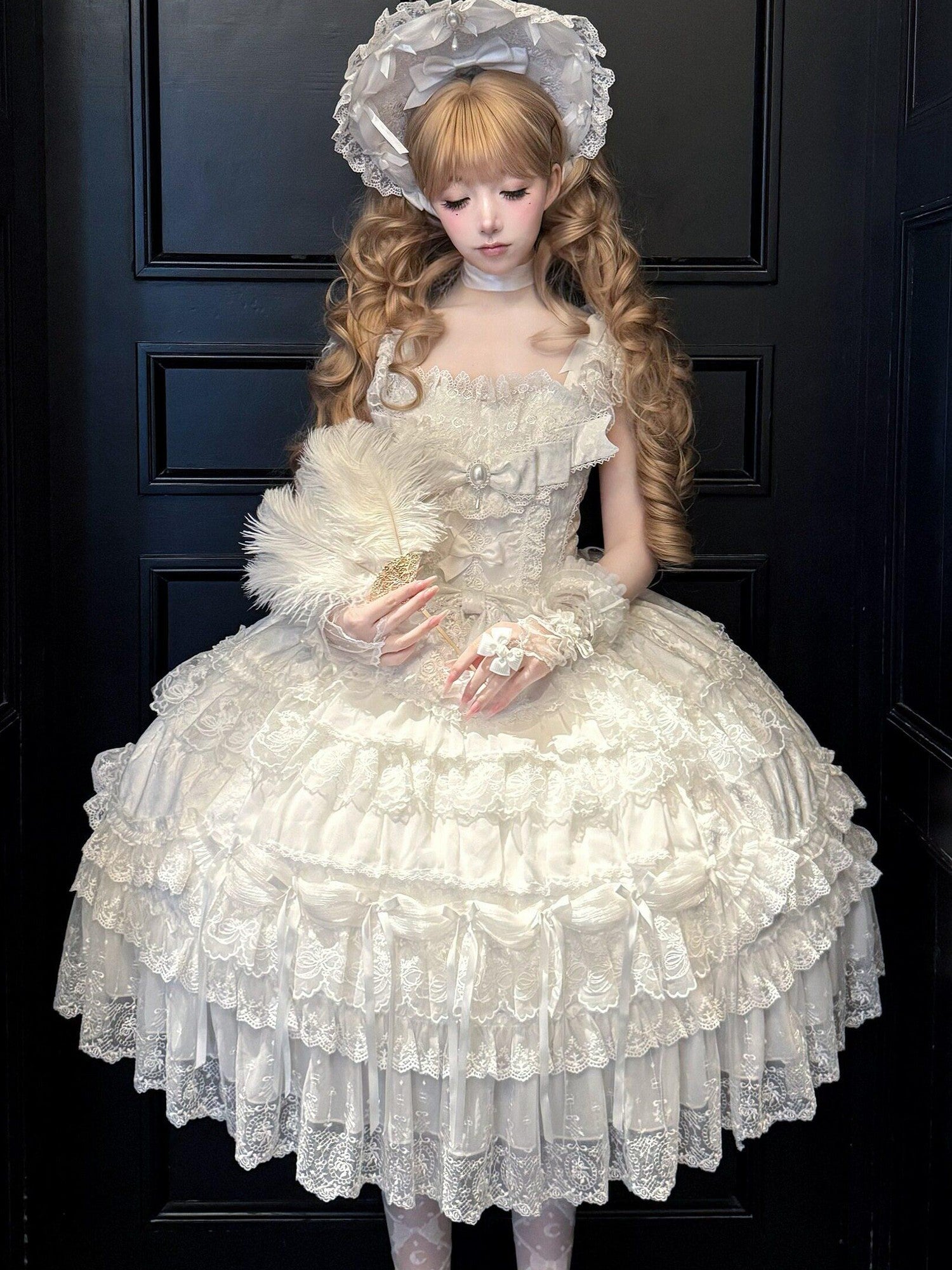 Sugar Girl Light Floral Lolita Spaghetti Strap Back Bow Women's Jsk / Jumper Skirts