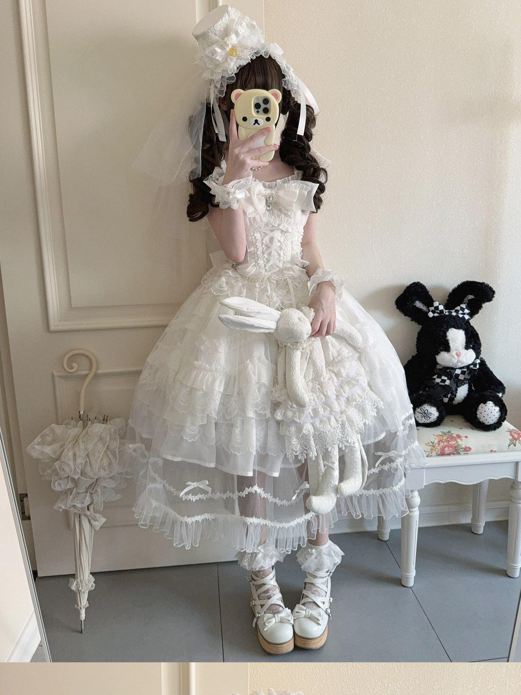 Sugar Girl Light Floral Overlay Bow Back Spaghetti Strap Women's Tulle Jsk / Jumper Skirts