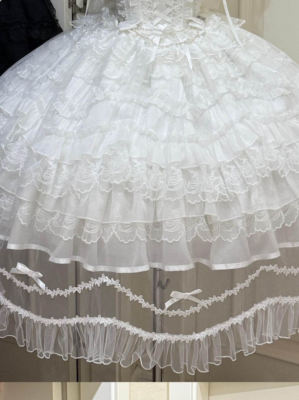 Sugar Girl Light Floral Overlay Bow Back Spaghetti Strap Women's Tulle Jsk / Jumper Skirts