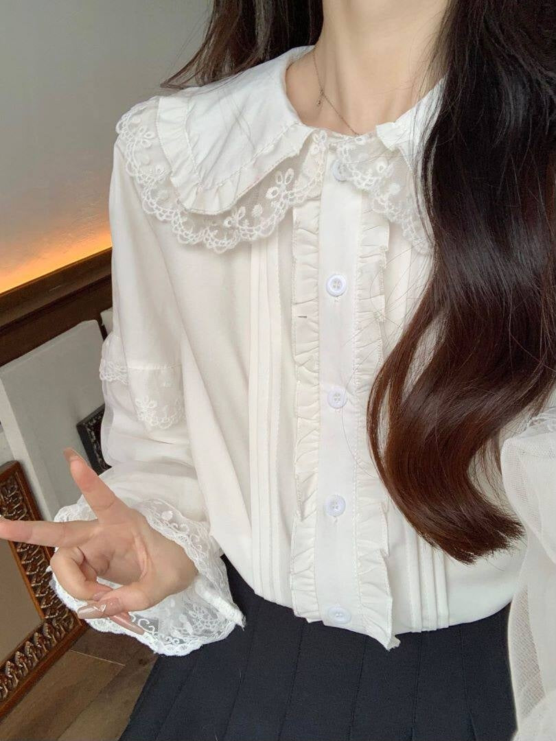 Sugar_Girl_Lolita_Button_Patchwork_Round_Neck_Women's_Polyester_Long_Sleeve_Blouses_702822197589_MISSTT