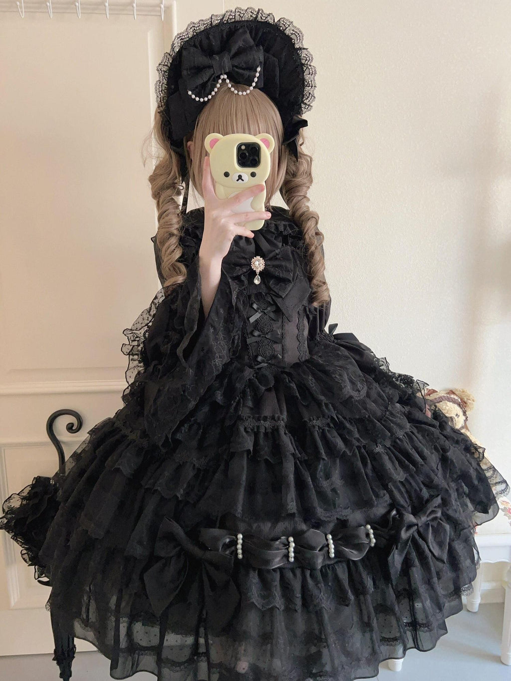 Sugar Girl Lolita Doll A Line Straight Neck Back Bow Women's Jsk / Jumper Skirts