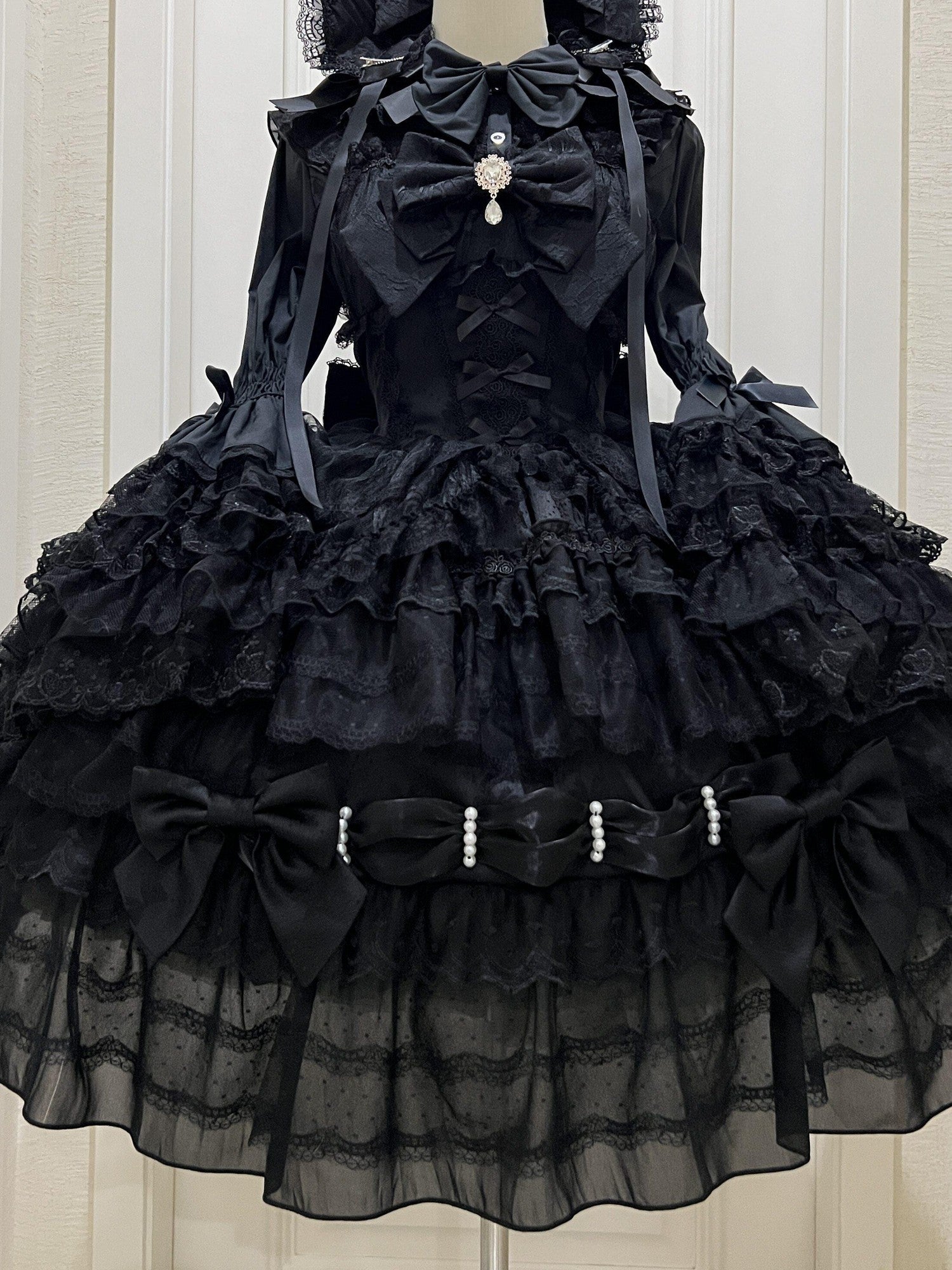 Sugar Girl Lolita Doll A Line Straight Neck Back Bow Women's Jsk / Jumper Skirts