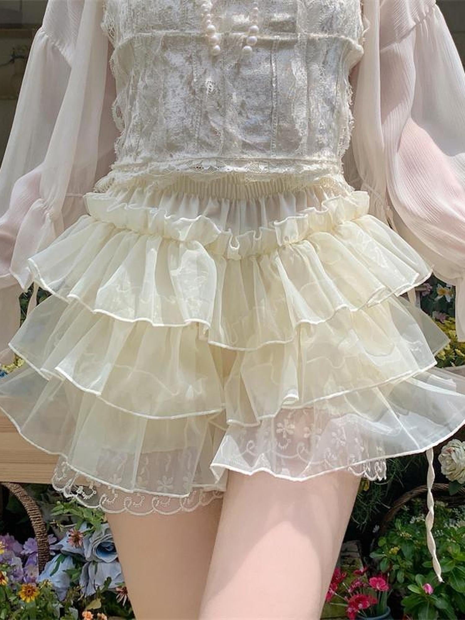 Sugar Girl Lolita Multilayer Petticoat Women's Polyester Blend Short Bloomers