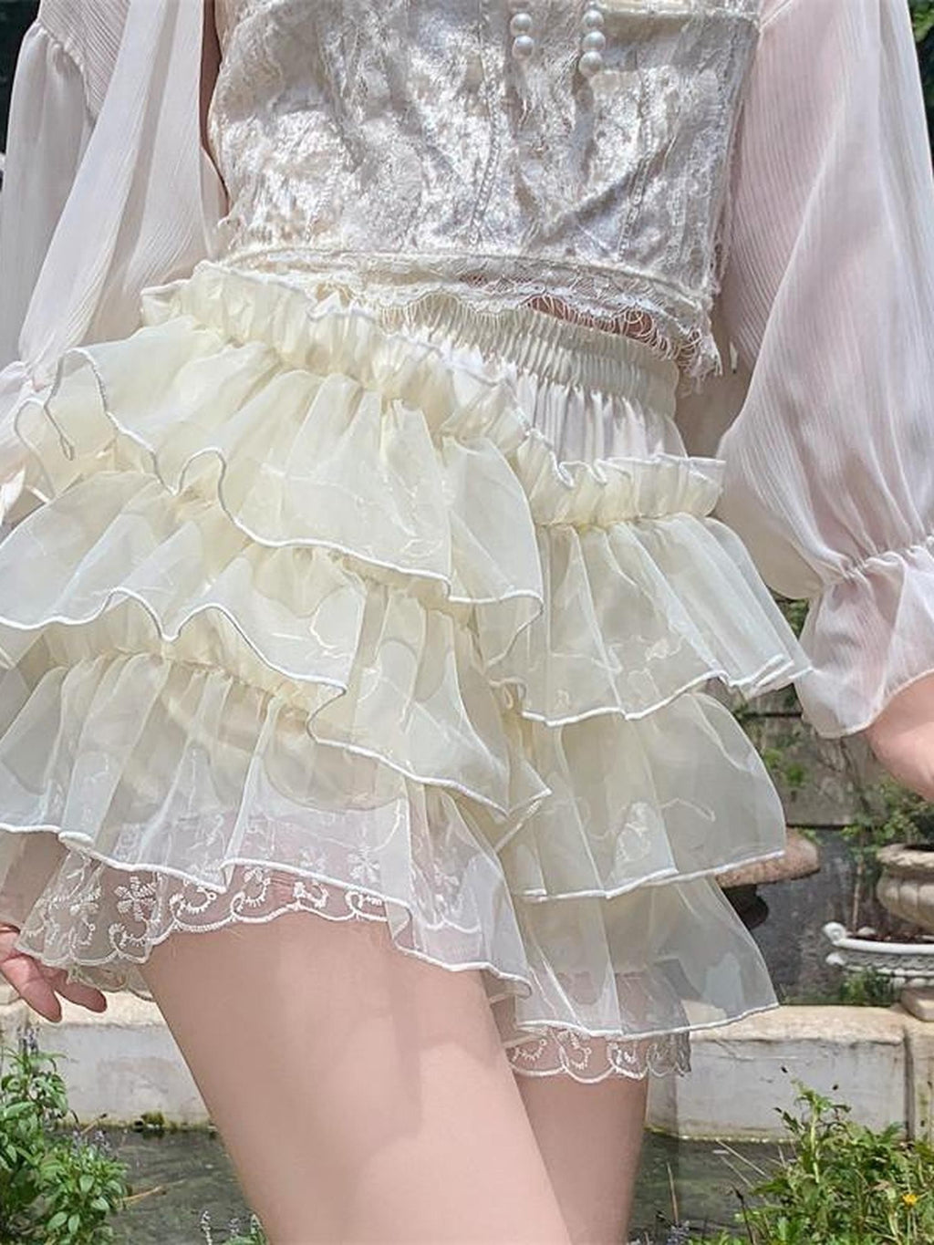 Sugar Girl Lolita Multilayer Petticoat Women's Polyester Blend Short Bloomers
