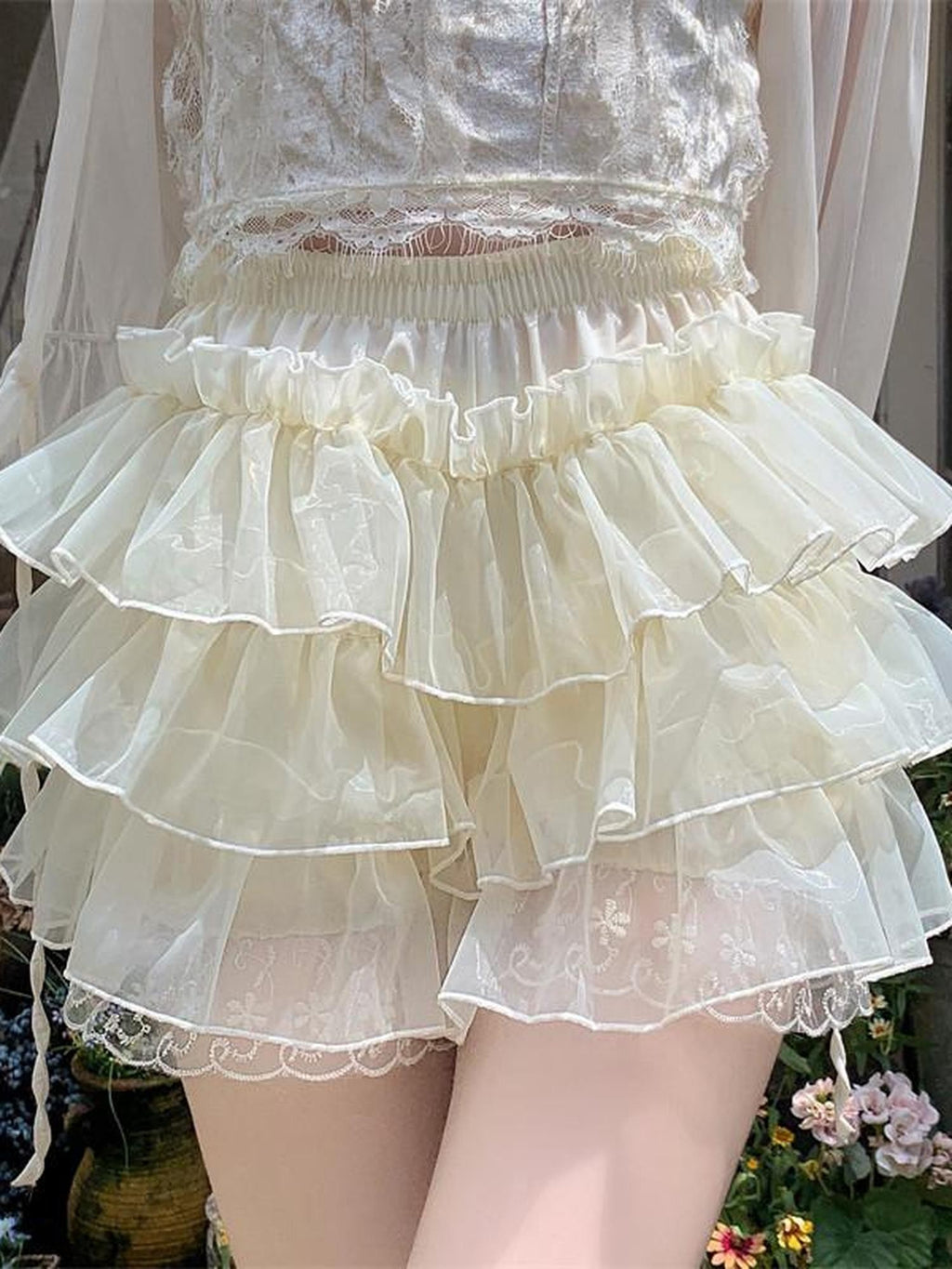 Sugar Girl Lolita Multilayer Petticoat Women's Polyester Blend Short Bloomers