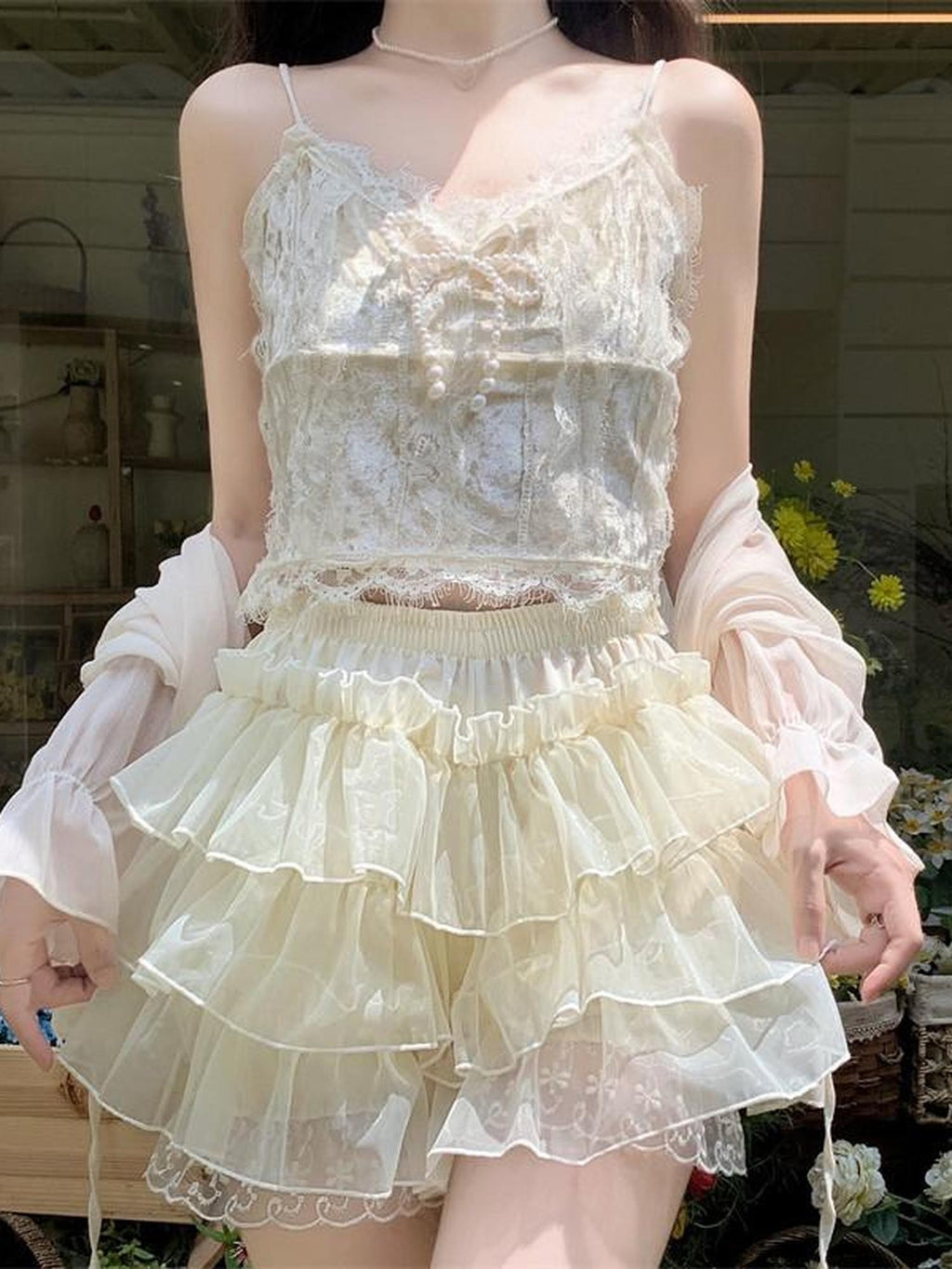 Sugar Girl Lolita Multilayer Petticoat Women's Polyester Blend Short Bloomers