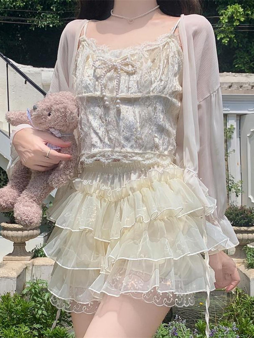 Sugar Girl Lolita Multilayer Petticoat Women's Polyester Blend Short Bloomers
