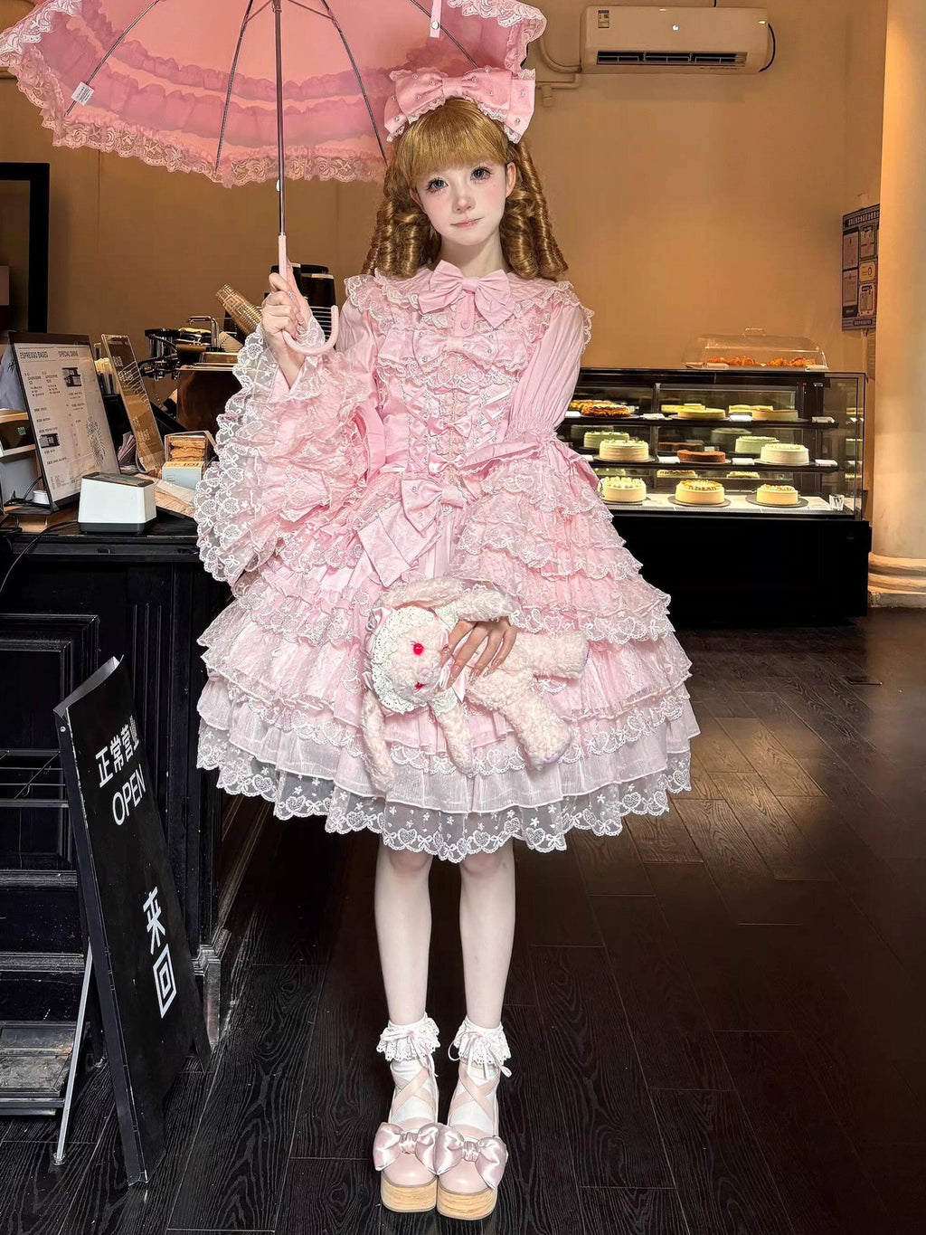 Sugar Girl Lolita Princess Sleeve Layering Women's Cotton Long Sleeve Blouses