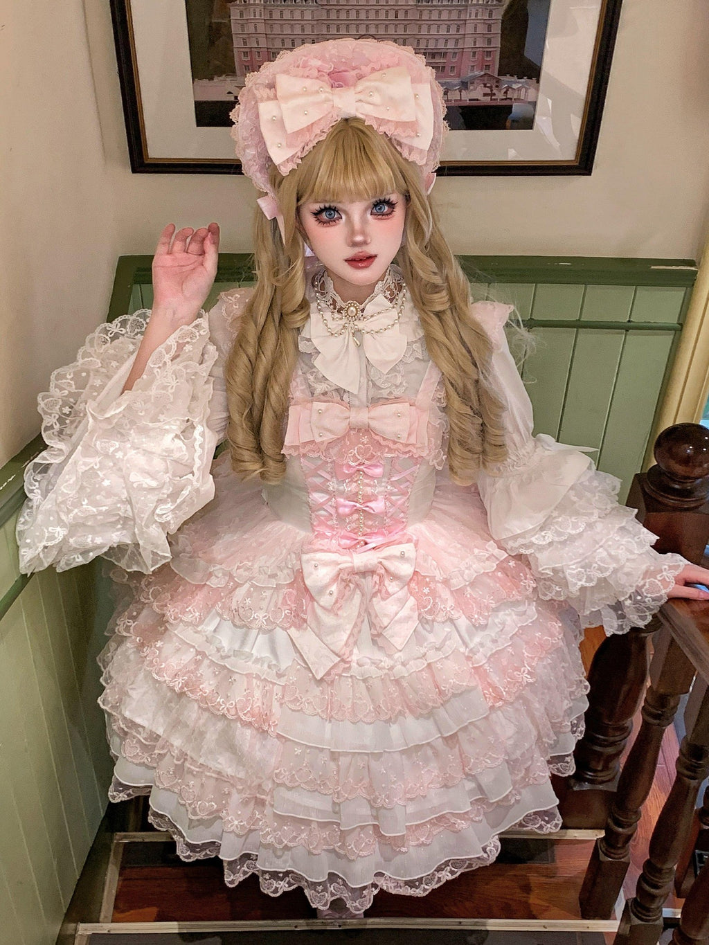 Sugar Girl Lolita Princess Sleeve Layering Women's Cotton Long Sleeve Blouses