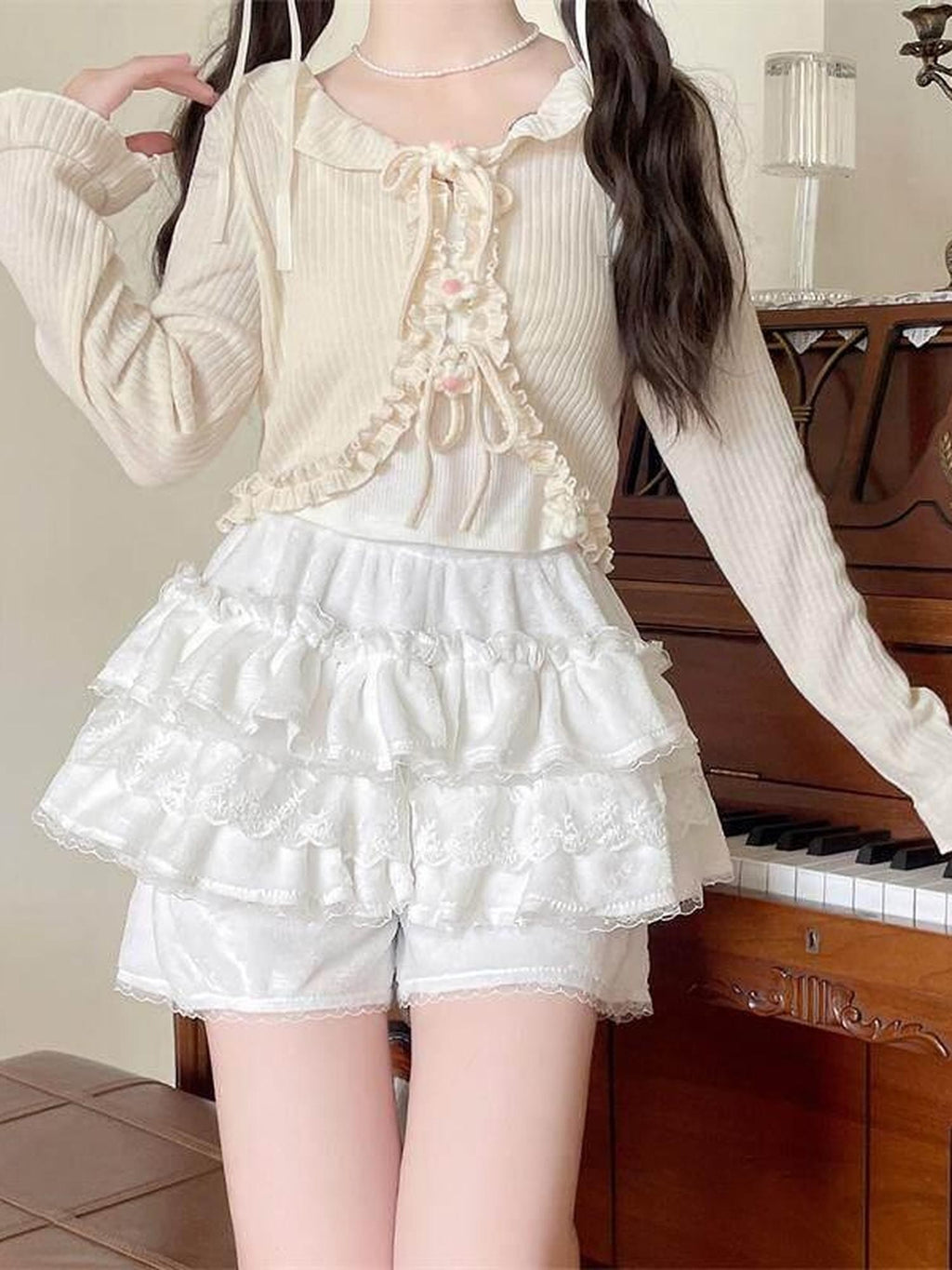 Sugar Girl Lolita Soft Plush Pumpkin Padded High Waist Women's Polyester Short Bloomers