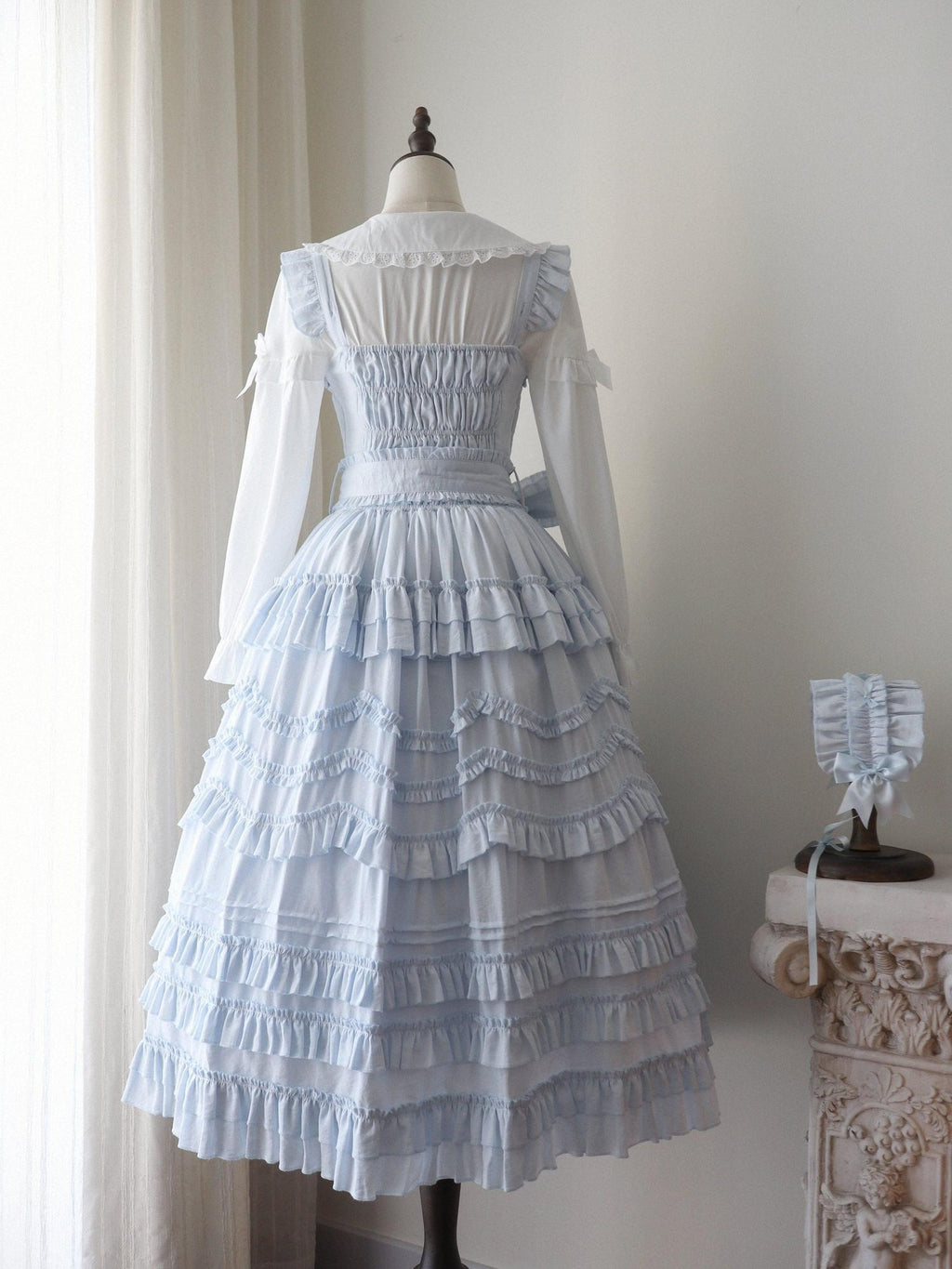 Sugar Girl Pastel Heart Lolita Bardot Neck Puff Skirt Strappy Women's Jsk / Jumper Skirts
