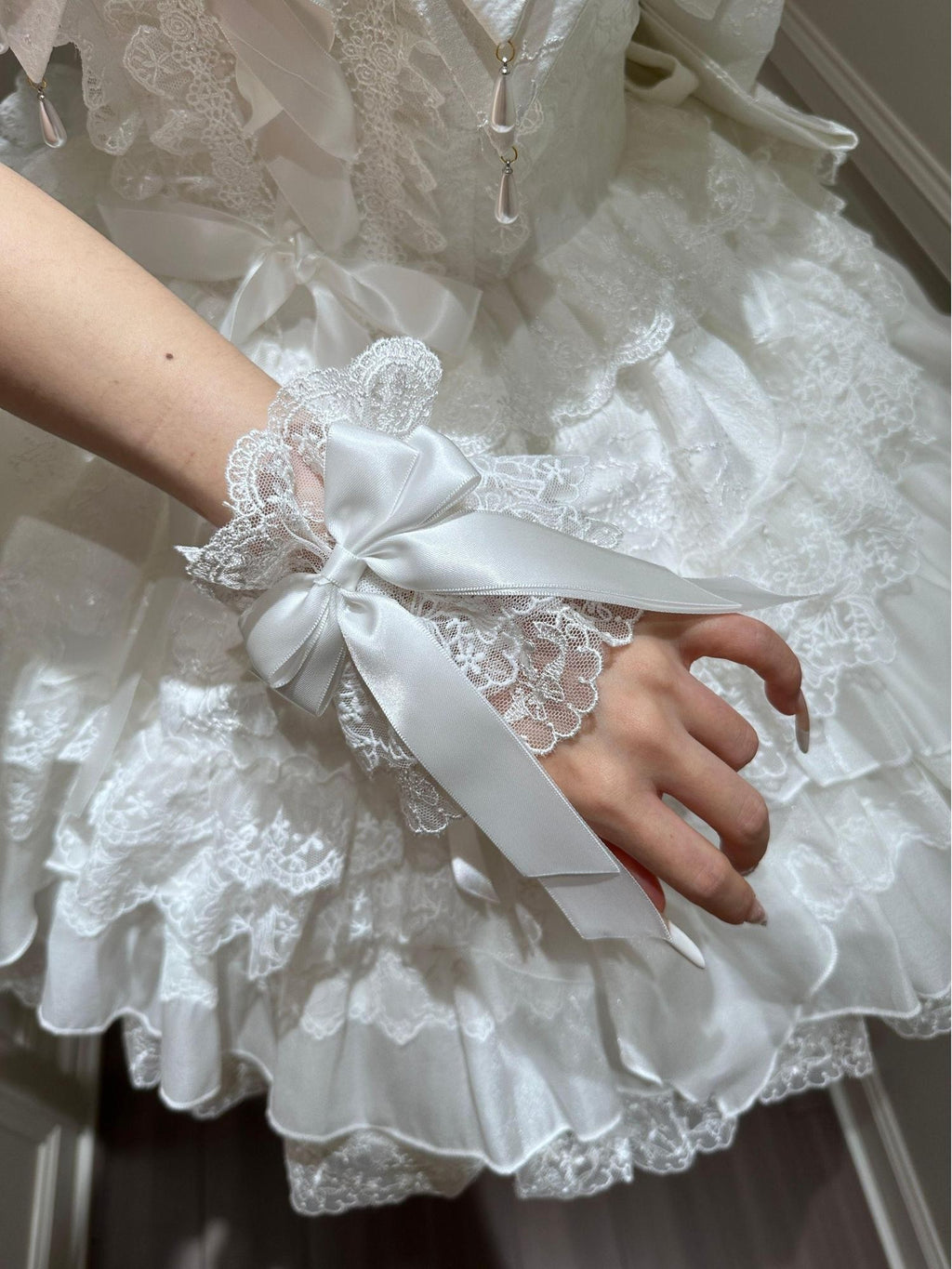 Sugar Girl Pearl Ballet Bow Necklace Women's Pearl Hair Clip Accessories