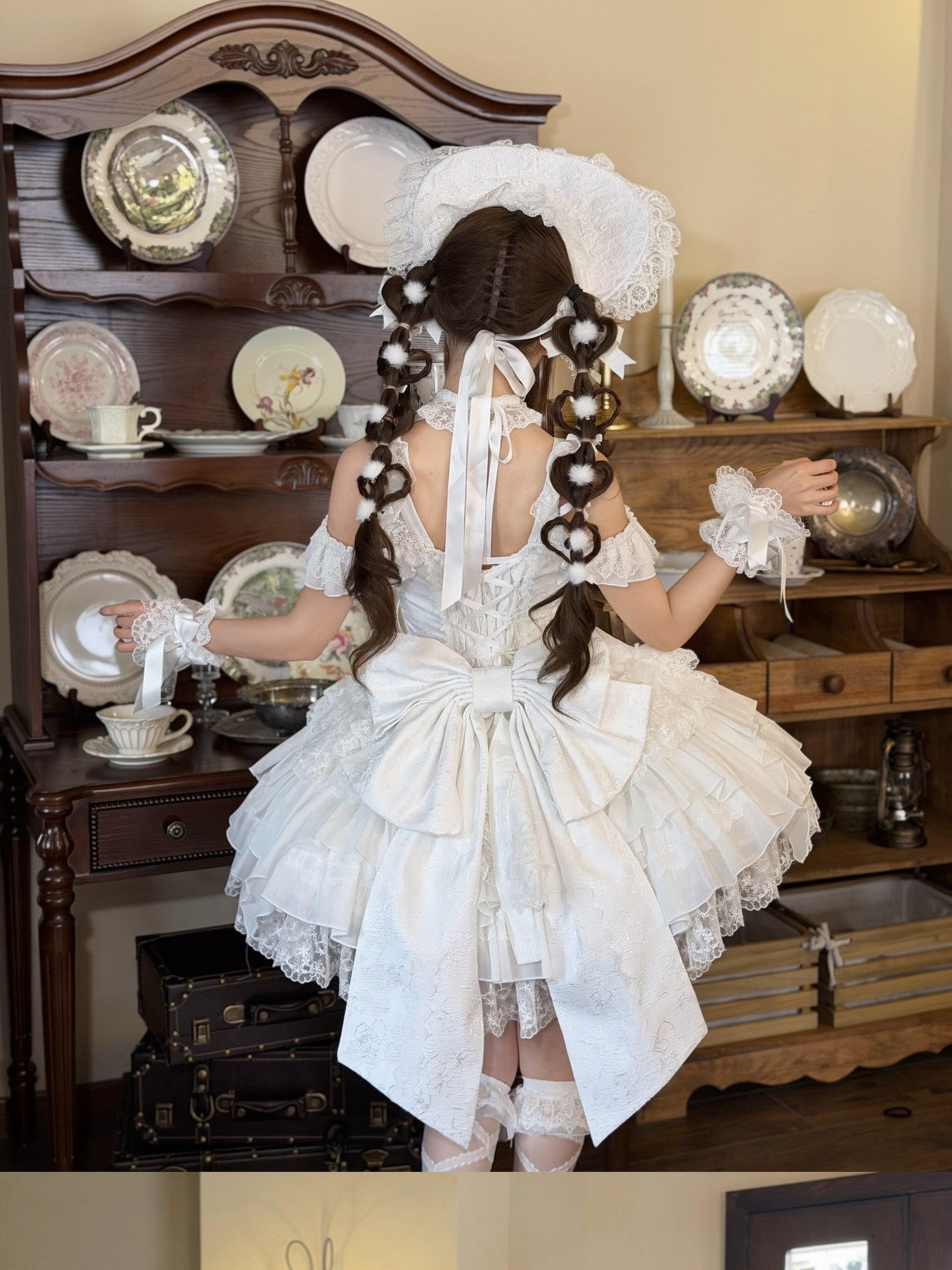 Sugar Girl Pearl Ballet Lolita Strap Back Bow Women's Jsk / Jumper Skirts