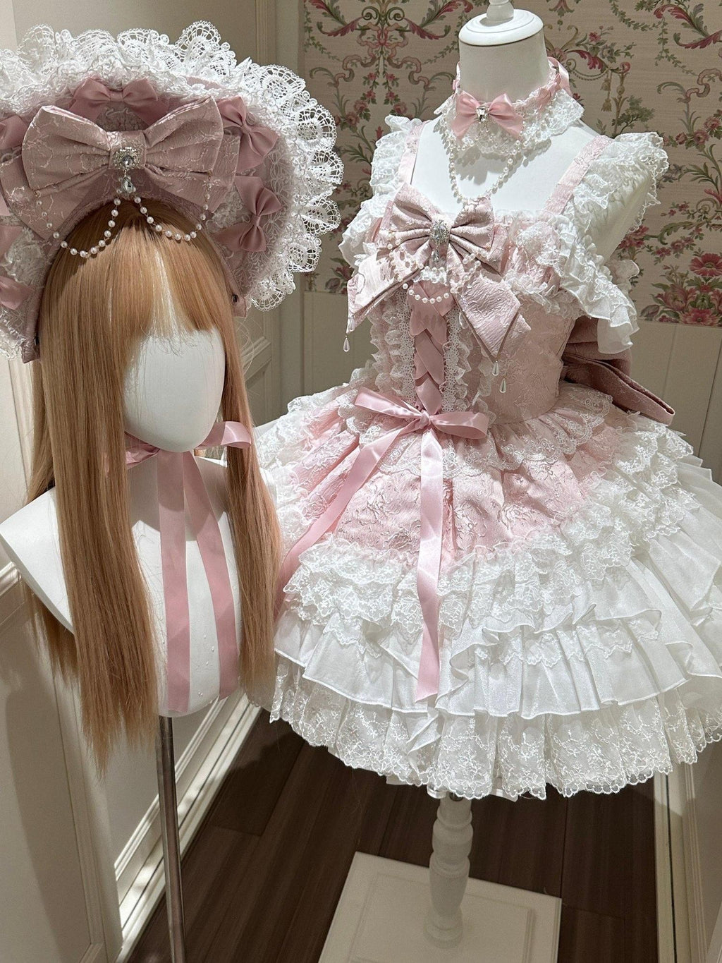 Sugar Girl Pearl Ballet Lolita Strap Back Bow Women's Jsk / Jumper Skirts