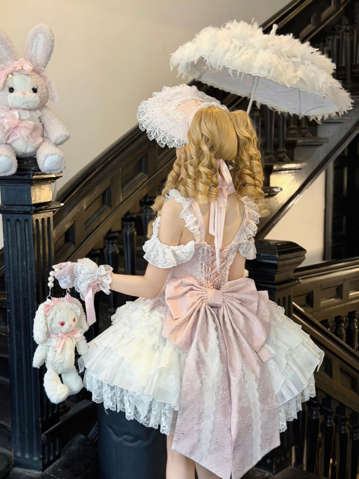 Sugar Girl Pearl Ballet Lolita Strap Back Bow Women's Jsk / Jumper Skirts