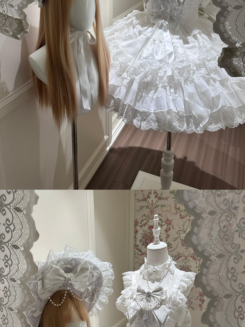 Sugar Girl Pearl Ballet Lolita Strap Back Bow Women's Jsk / Jumper Skirts