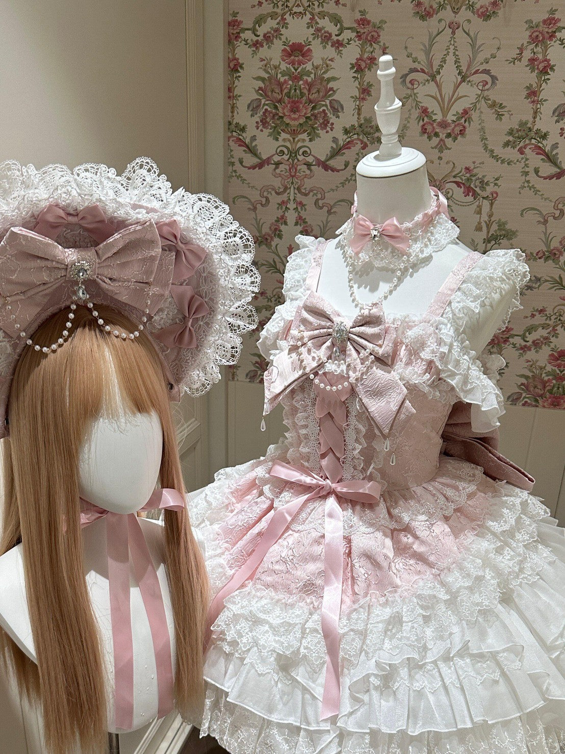 Sugar Girl Pearl Ballet Lolita Strap Back Bow Women's Jsk / Jumper Skirts