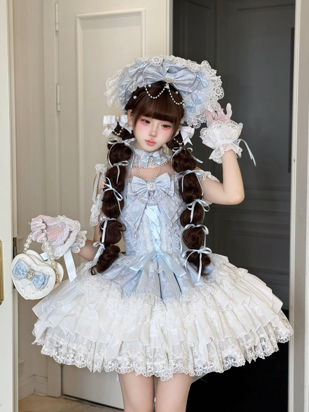 Sugar Girl Pearl Ballet Lolita Strap Back Bow Women's Jsk / Jumper Skirts