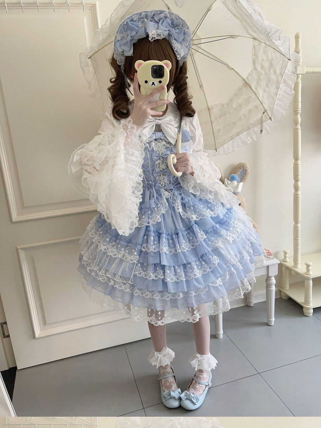 Sugar Girl Pink Lolita Doll Slim Fit Strap Cake Skirt Women's Jsk / Jumper Skirts