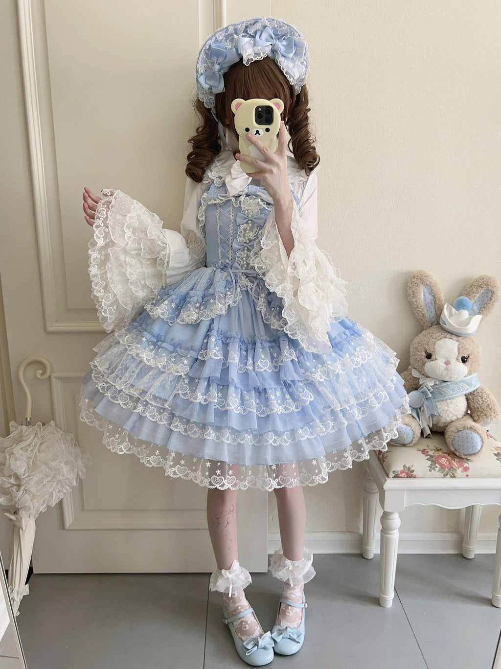 Sugar Girl Pink Lolita Doll Slim Fit Strap Cake Skirt Women's Jsk / Jumper Skirts
