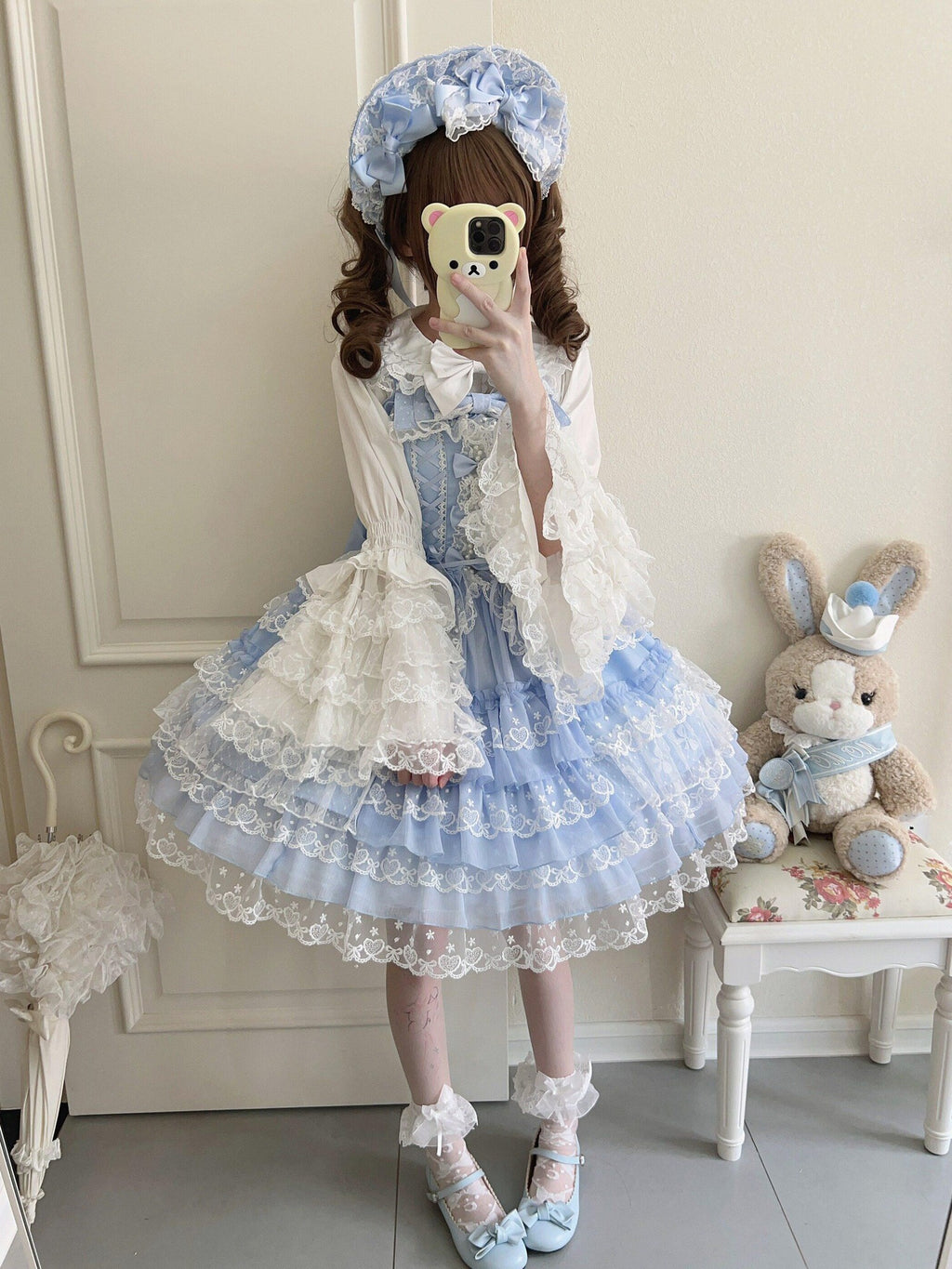 Sugar Girl Pink Lolita Doll Slim Fit Strap Cake Skirt Women's Jsk / Jumper Skirts