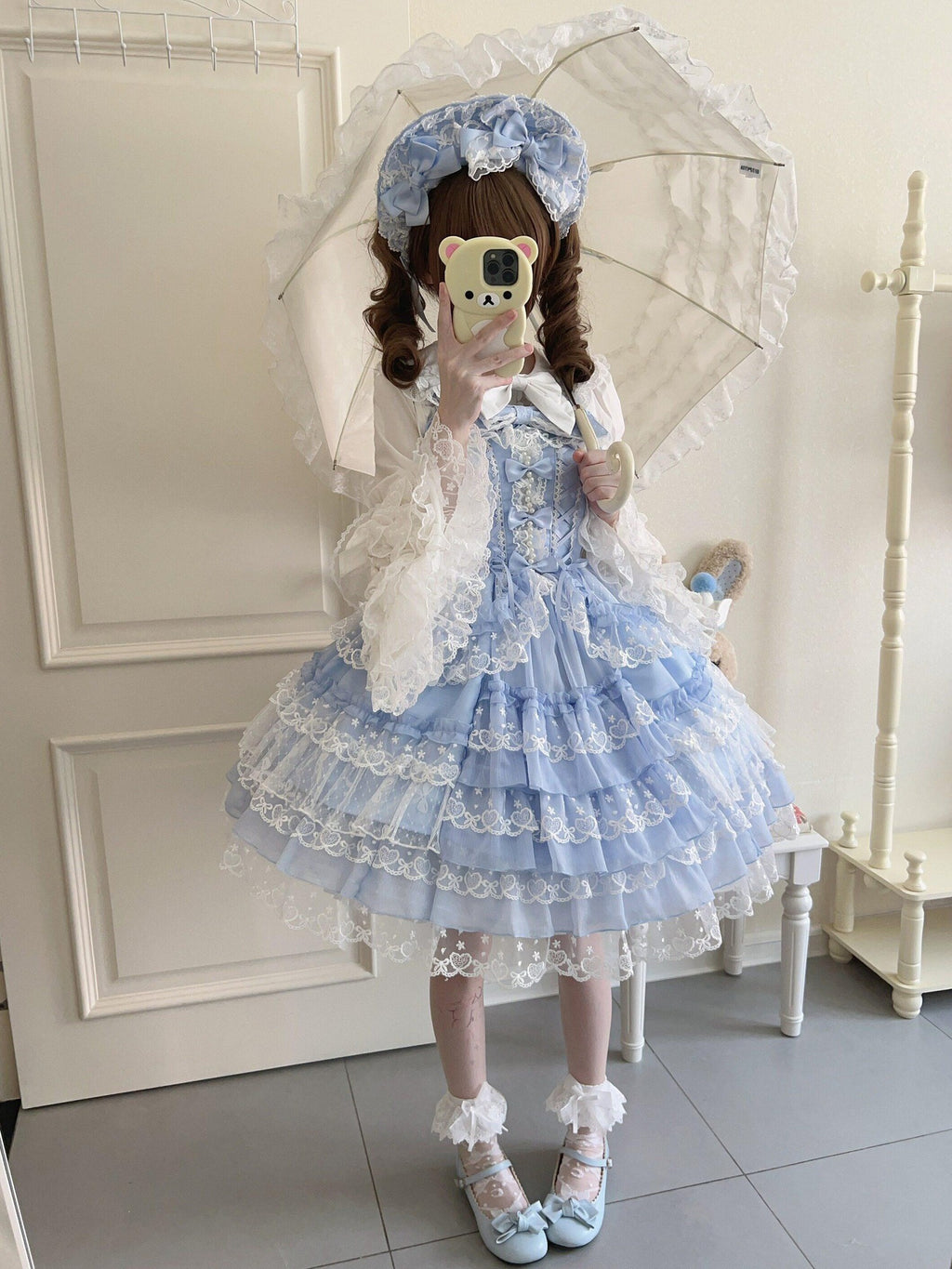 Sugar Girl Pink Lolita Doll Slim Fit Strap Cake Skirt Women's Jsk / Jumper Skirts