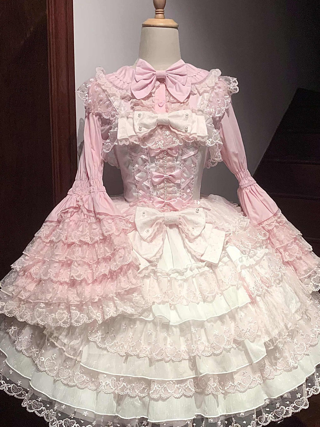 Sugar Girl Pink Lolita Doll Slim Fit Strap Cake Skirt Women's Jsk / Jumper Skirts