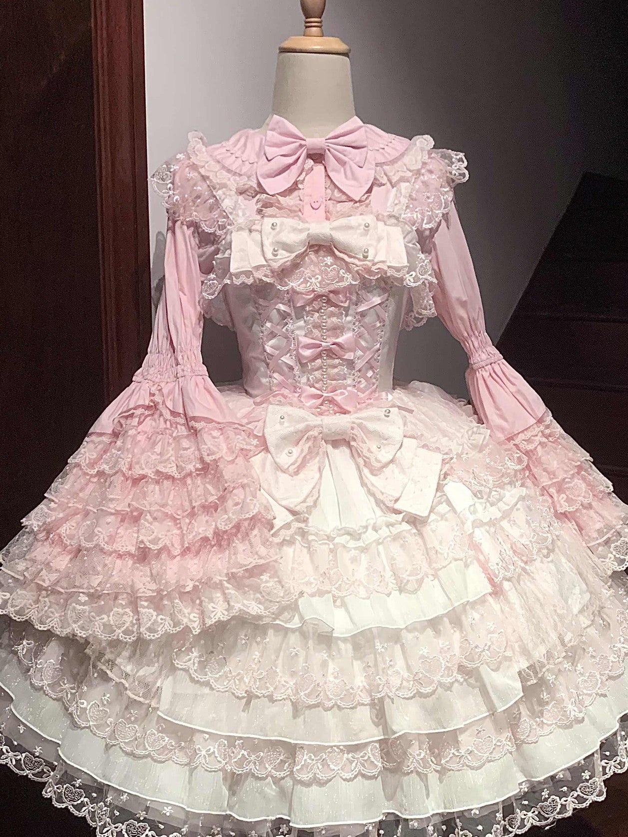 Sugar Girl Pink Lolita Doll Slim Fit Strap Cake Skirt Women's Jsk / Jumper Skirts