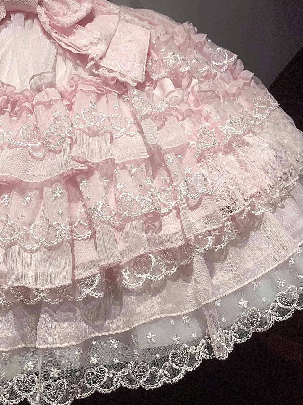 Sugar Girl Pink Lolita Doll Slim Fit Strap Cake Skirt Women's Jsk / Jumper Skirts