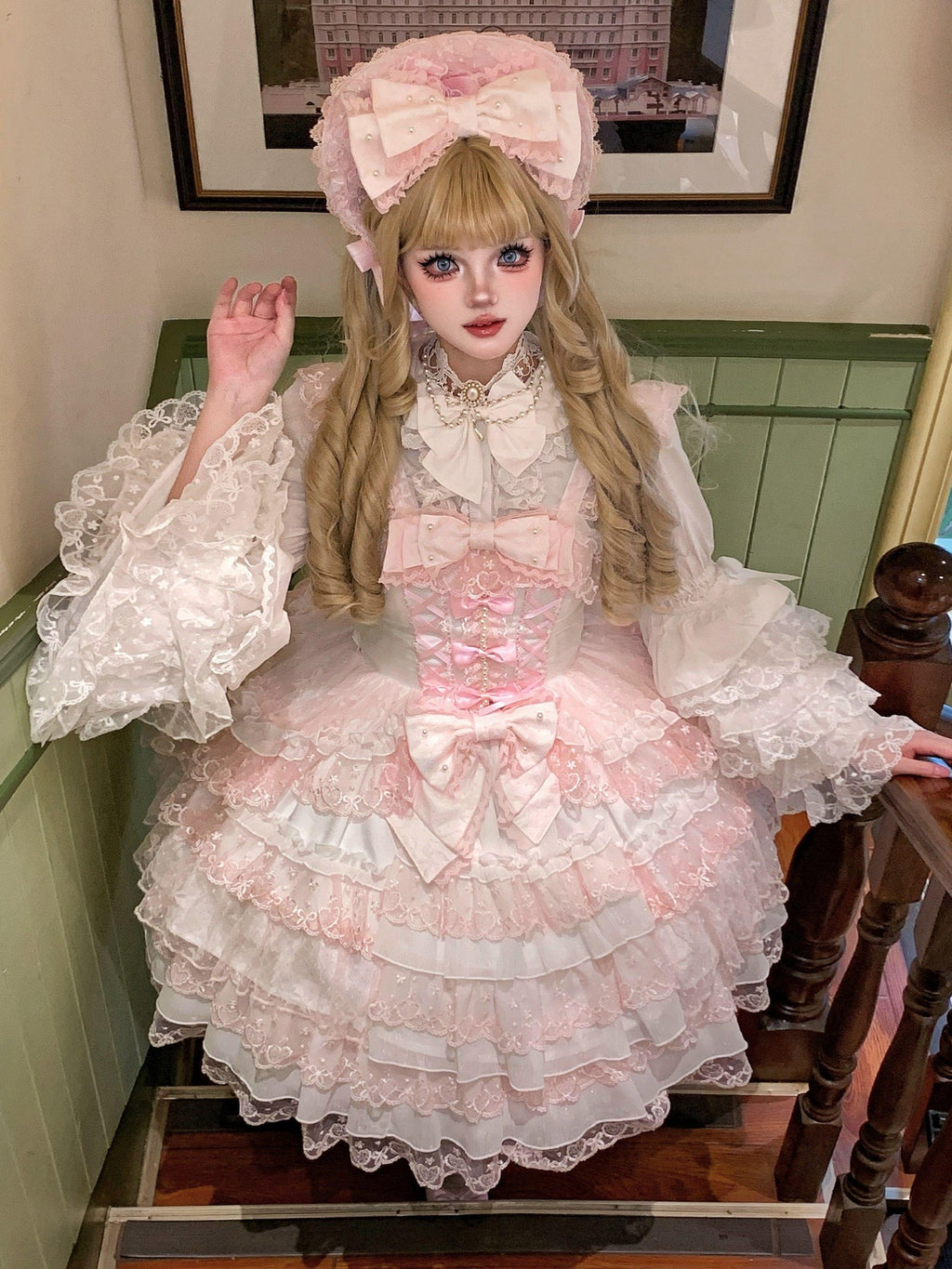 Sugar Girl Pink Lolita Doll Slim Fit Strap Cake Skirt Women's Jsk / Jumper Skirts