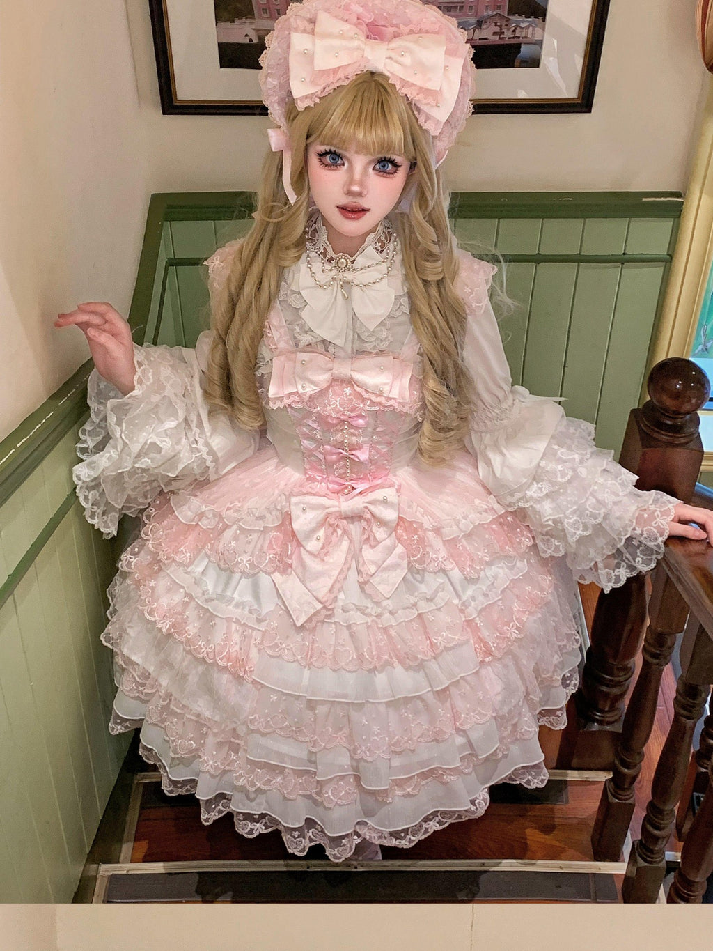 Sugar Girl Pink Lolita Doll Slim Fit Strap Cake Skirt Women's Jsk / Jumper Skirts