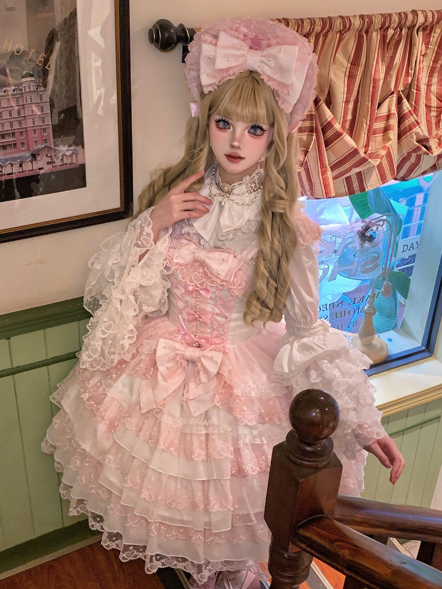 Sugar Girl Pink Lolita Doll Slim Fit Strap Cake Skirt Women's Jsk / Jumper Skirts