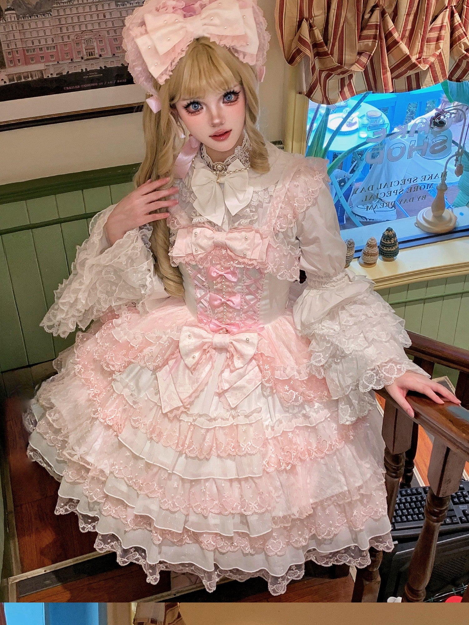 Sugar Girl Pink Lolita Doll Slim Fit Strap Cake Skirt Women's Jsk / Jumper Skirts