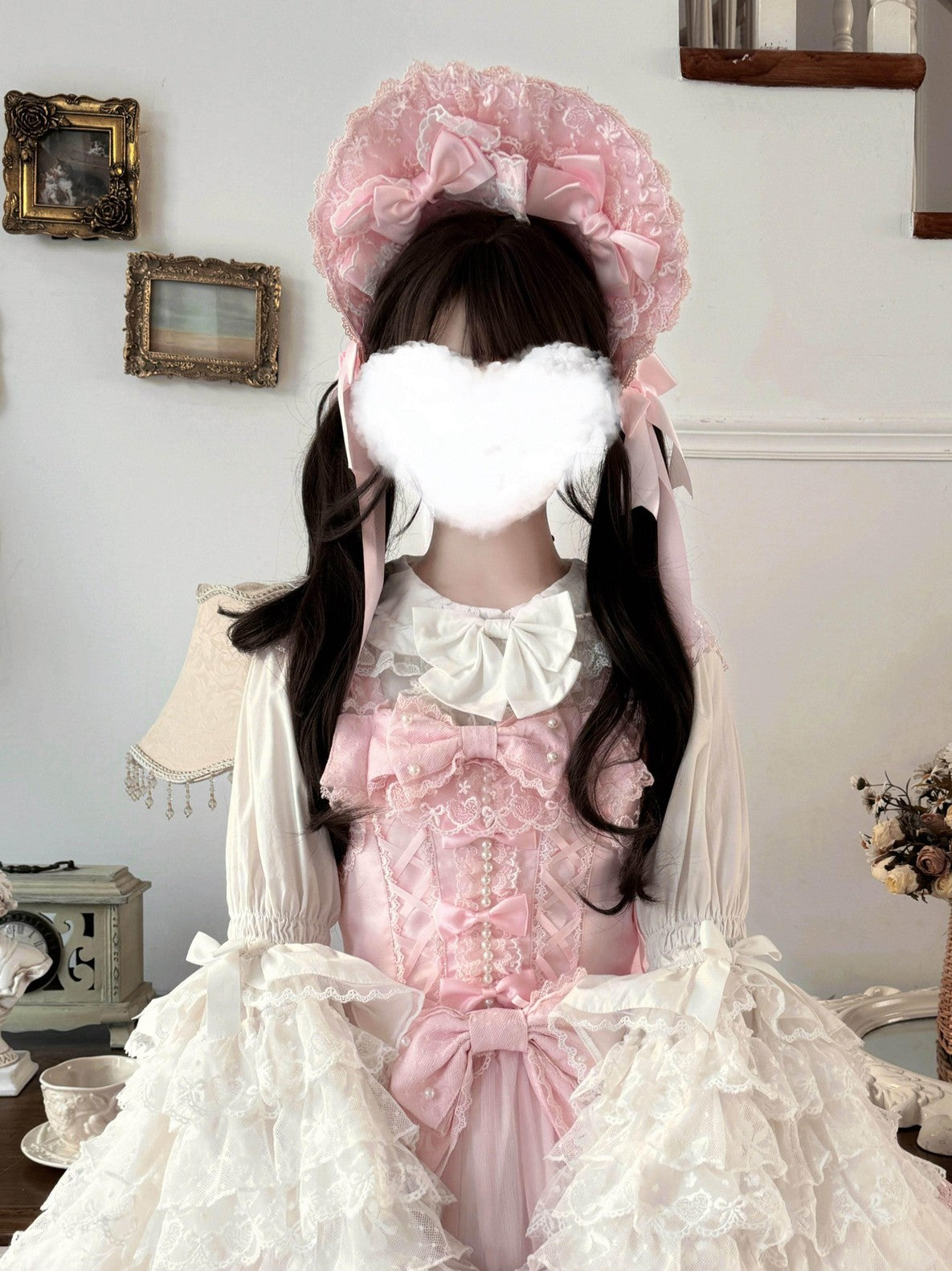 Sugar Girl Pink Lolita Doll Slim Fit Strap Cake Skirt Women's Jsk / Jumper Skirts