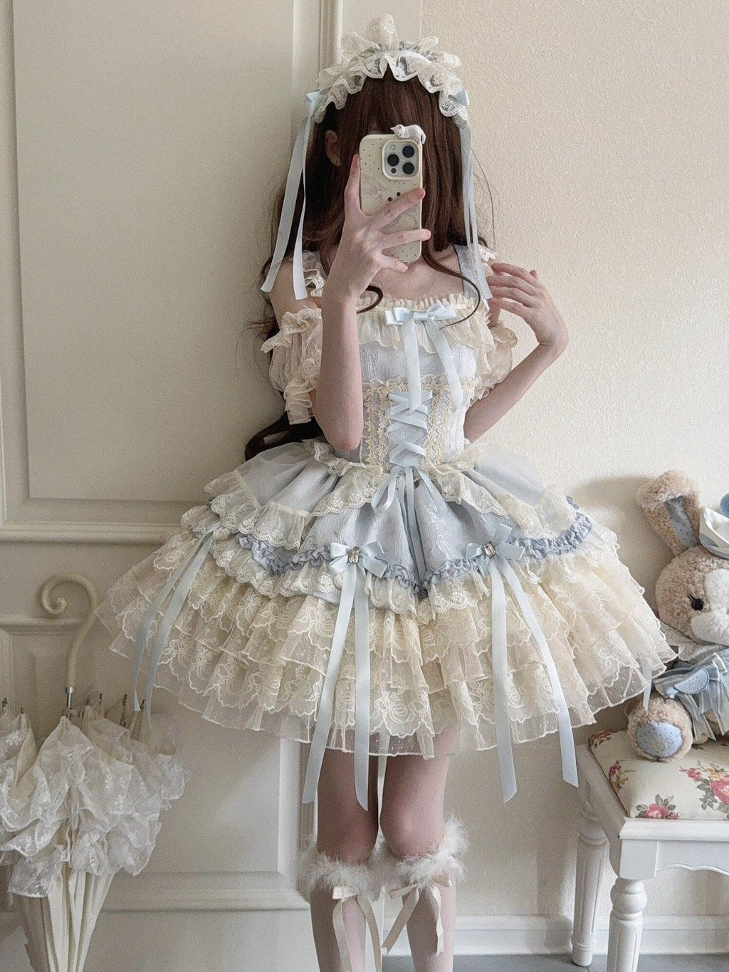 Sugar Girl Satin Ribbon Heart Ballet Spaghetti Strap Women's Jsk / Jumper Skirts
