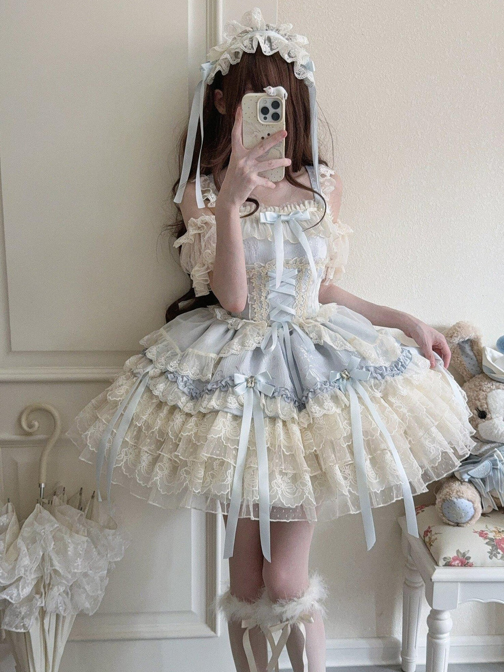 Sugar Girl Satin Ribbon Heart Ballet Spaghetti Strap Women's Jsk / Jumper Skirts