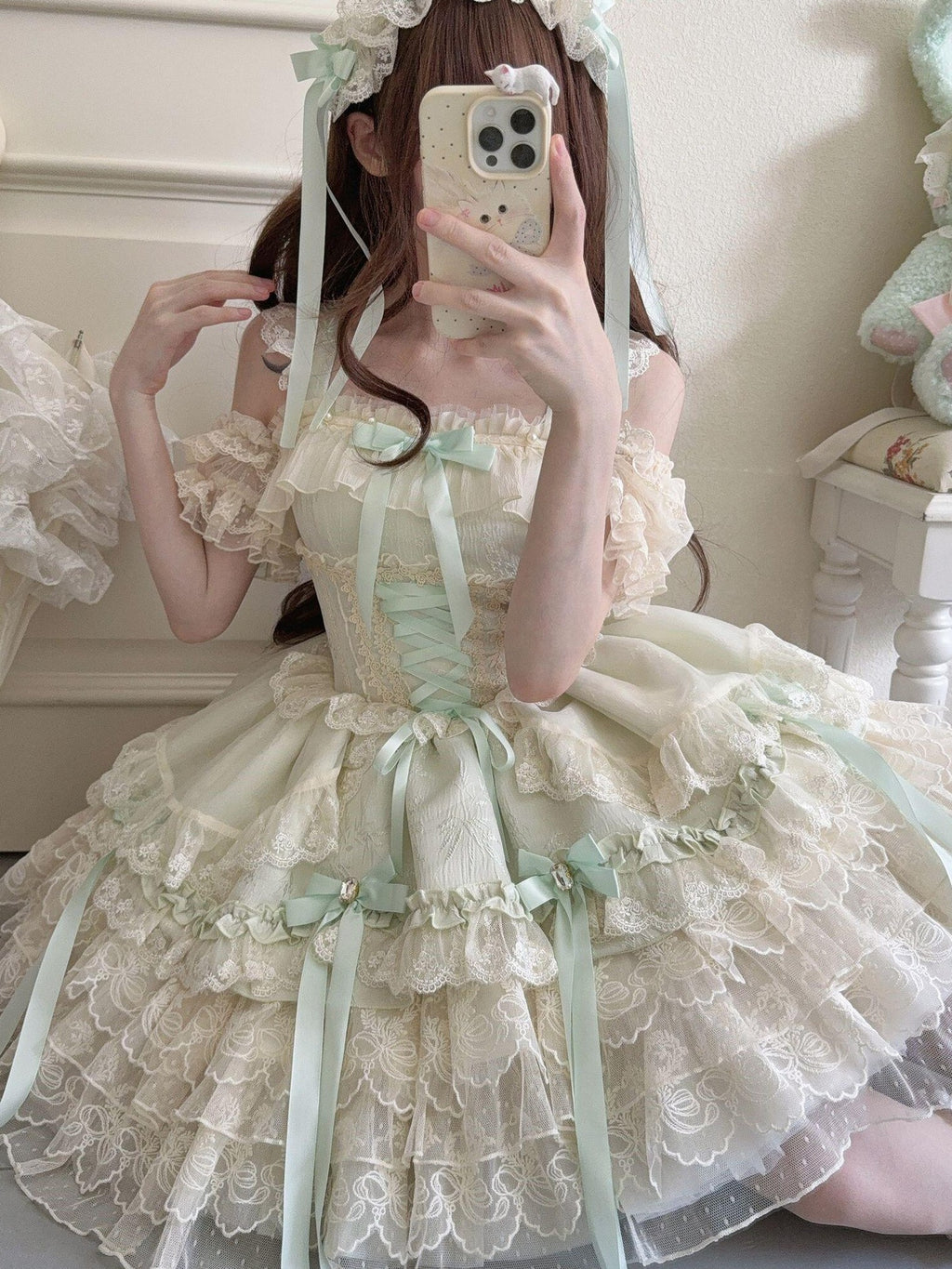 Sugar Girl Satin Ribbon Heart Ballet Spaghetti Strap Women's Jsk / Jumper Skirts