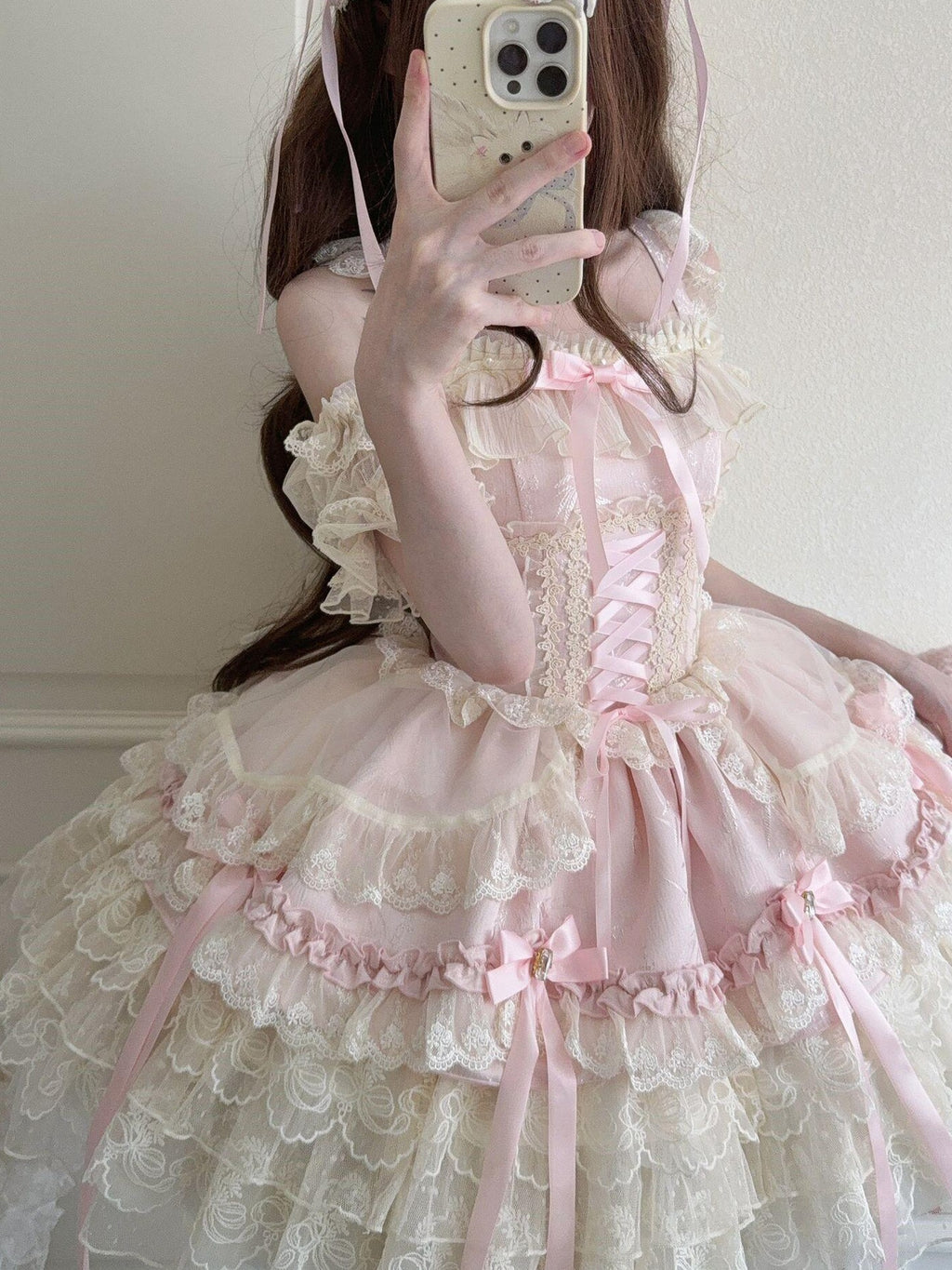 Sugar Girl Satin Ribbon Heart Ballet Spaghetti Strap Women's Jsk / Jumper Skirts