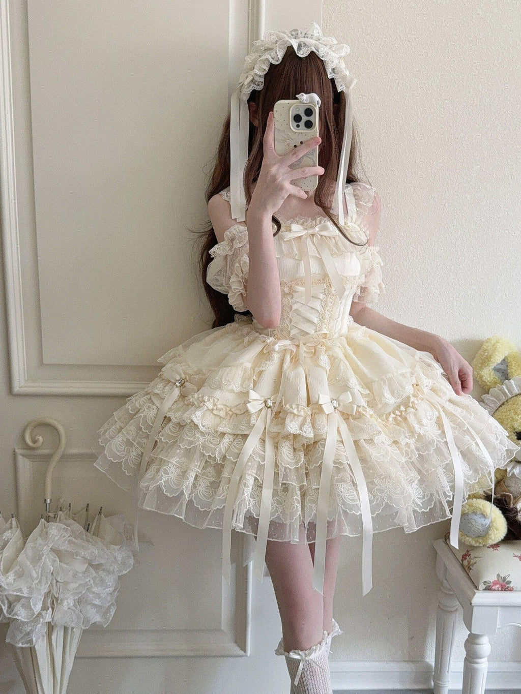 Sugar Girl Satin Ribbon Heart Ballet Spaghetti Strap Women's Jsk / Jumper Skirts
