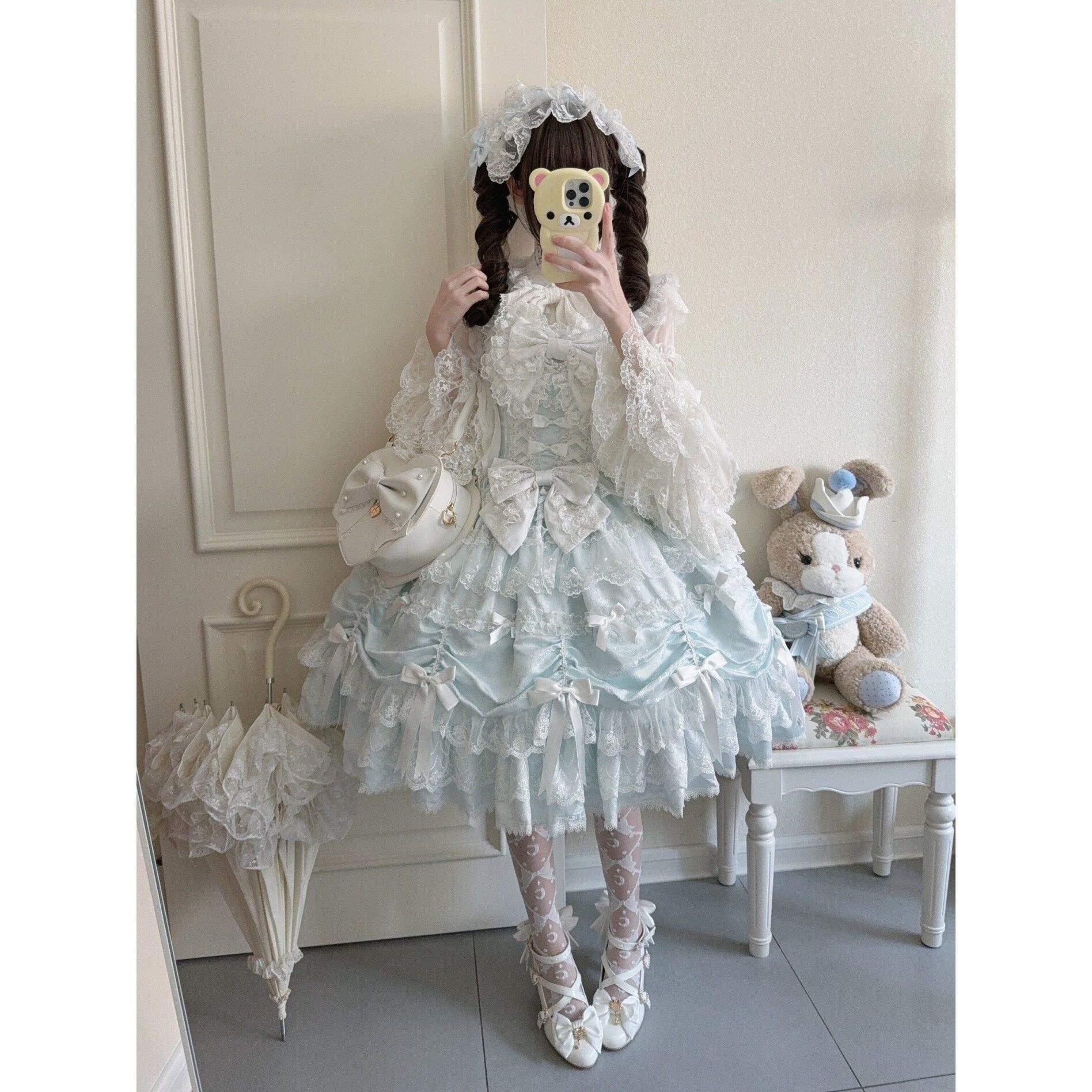 Sugar_Girl_Silk_Lolita_Doll_Puff_Bardot_Back_Bow_Women's_Satin_Jsk_/_Jumper_Skirts_1045488847141_MISSTT