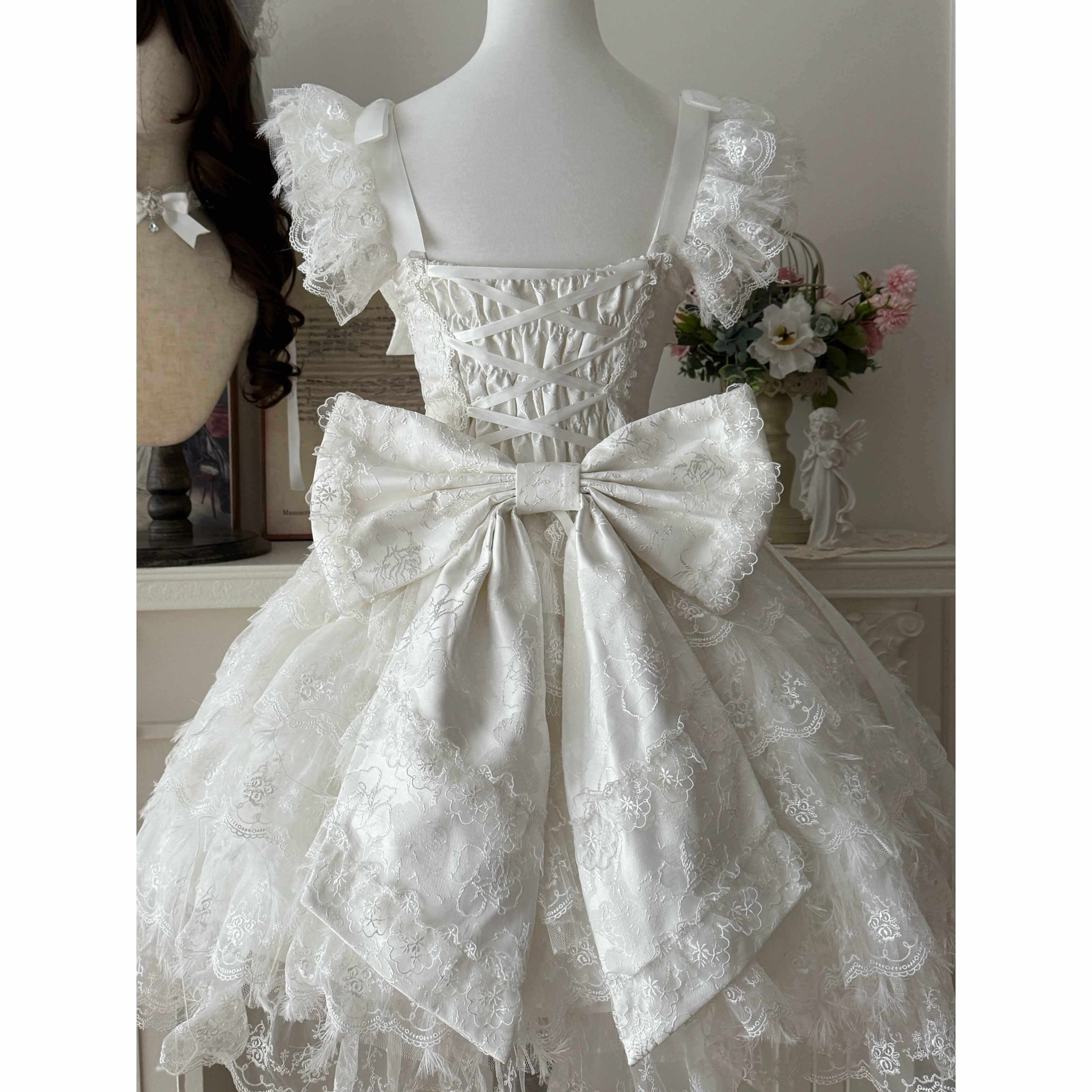 Sugar_Girl_Snow_Feather_Back_Bow_Necklace_Sleeve_Lolita_Women's_Accessories_990697922176_MISSTT