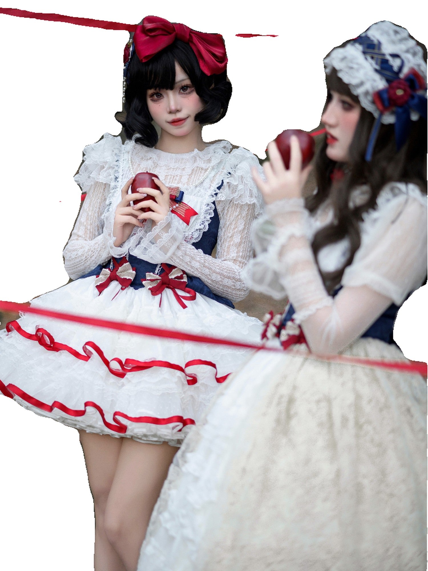 Sugar Girl Snow White Lolita High Waist A Line Strap Women's Polyester Jsk / Jumper Skirts